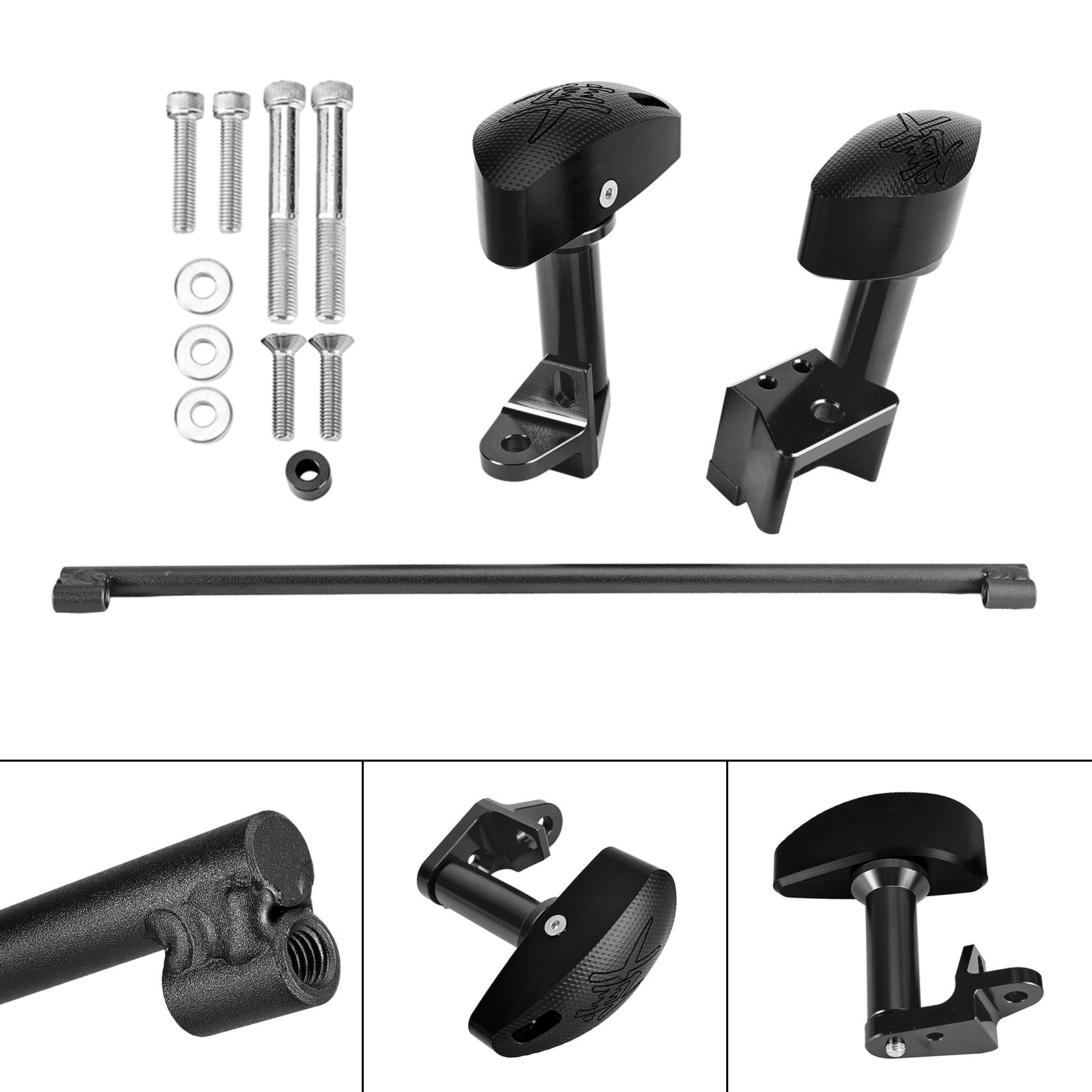 Motorbeschermers beschermkussen motorschuif zwart geschikt voor Suzuki Gsxr1300 08-20