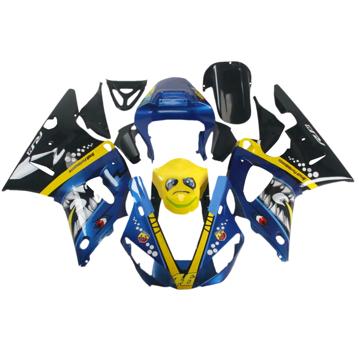 2000-2001 Yamaha yzf 1000 R1 Kit de camerage d'injection de carrosserie en plastique Abs