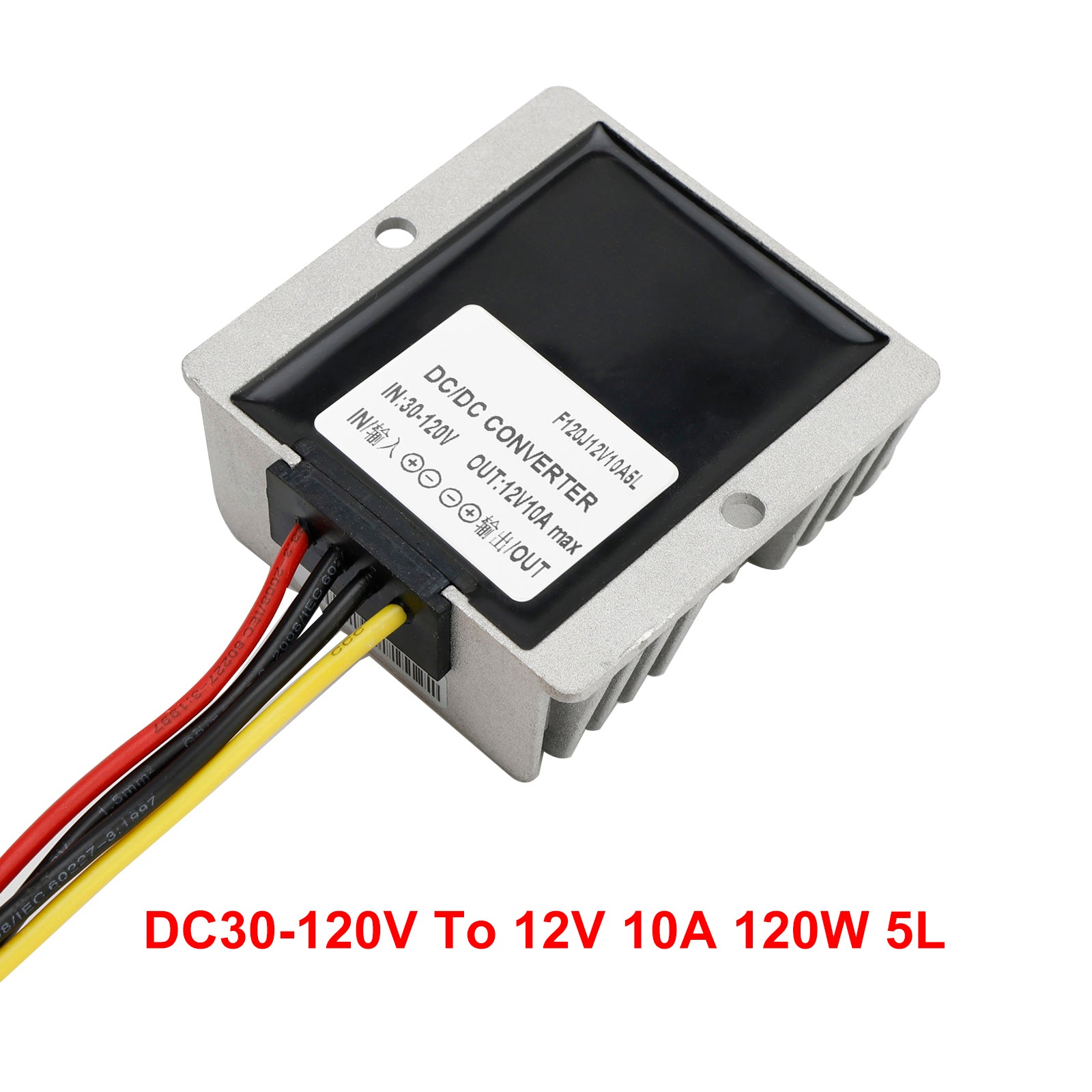 Waterproof DC 30-120V to 12V 10A 120W Step-Down Power Supply Converter Regulator