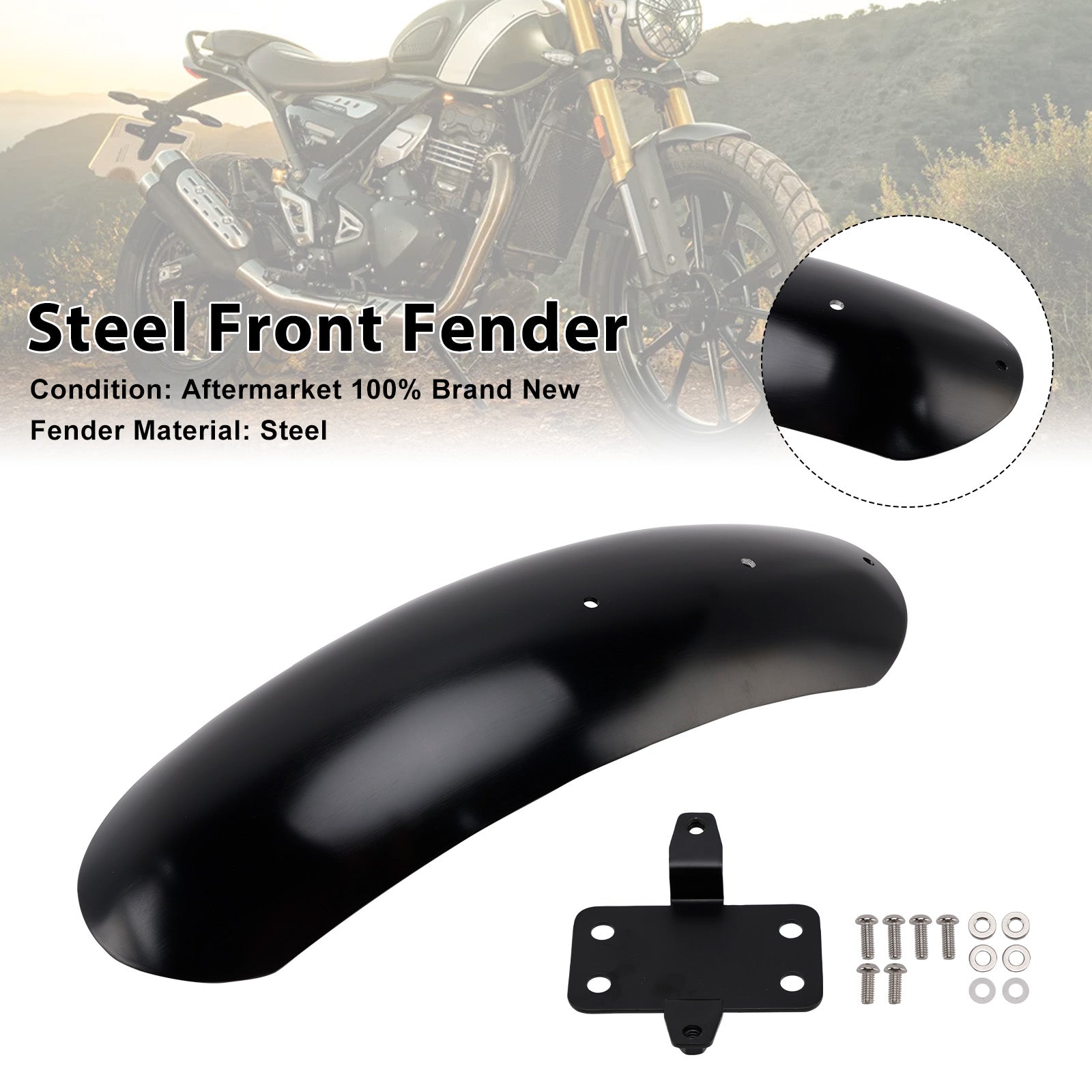2023-2025 Scrambler 400X stalen voorspatbordspatbord