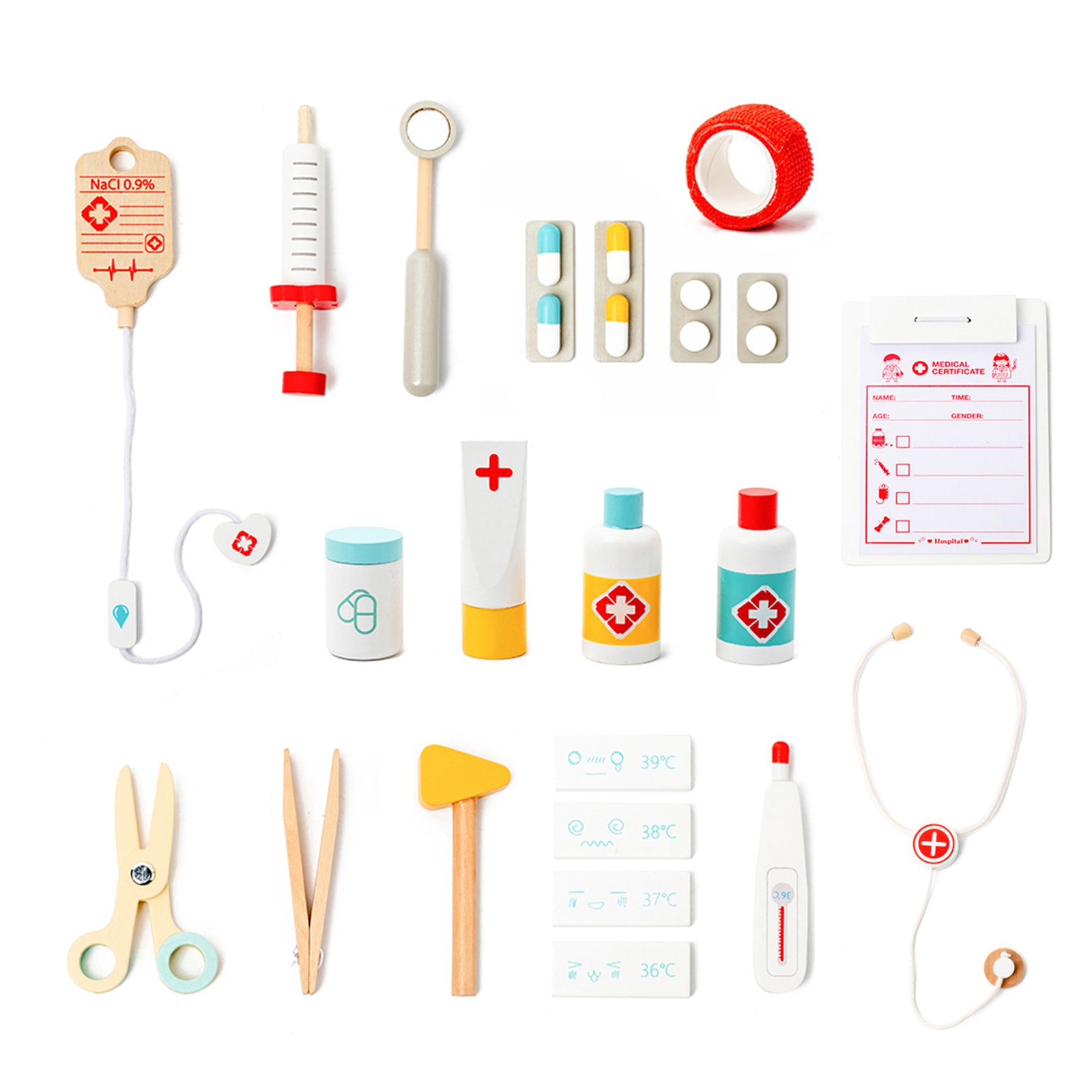 Juego de juguetes de simulación con soporte para clínica médica para niños con 22 accesorios a partir de 3 años