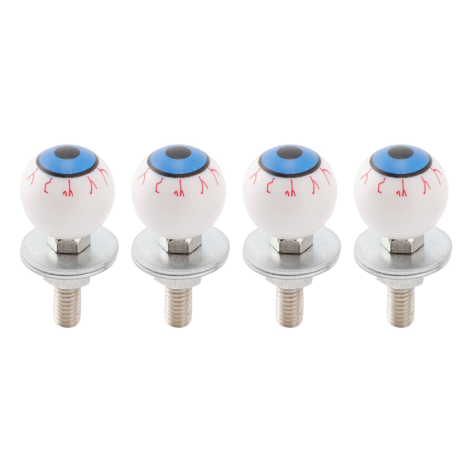4x Motorcycle Bike Plastic Eyeball License Plate Bolt On Screw On Frame Nut