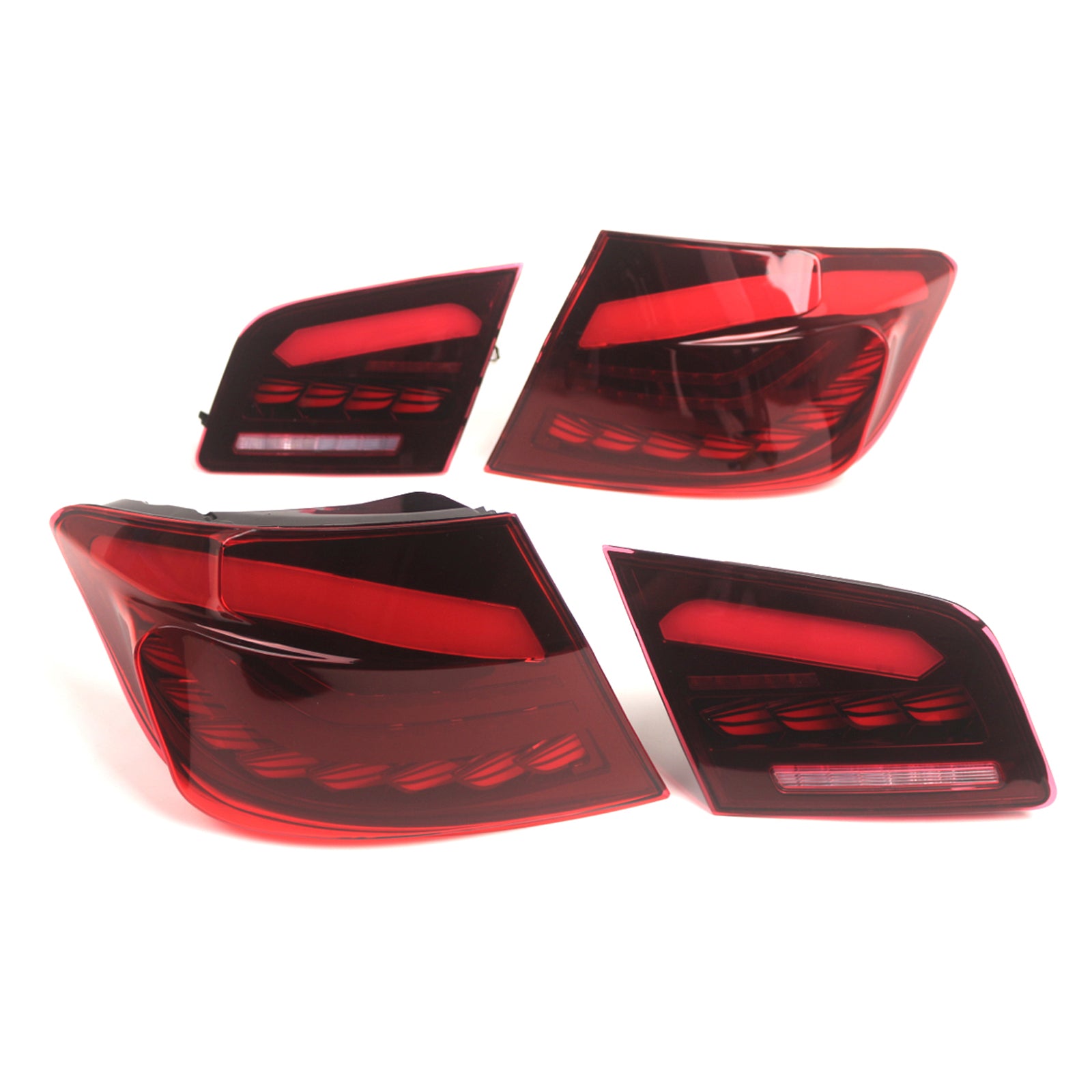 2010-2016 6th Gen 5-Series F10 F18 M5 L&R Red LED Tail Lights Rear Lamp Assembly