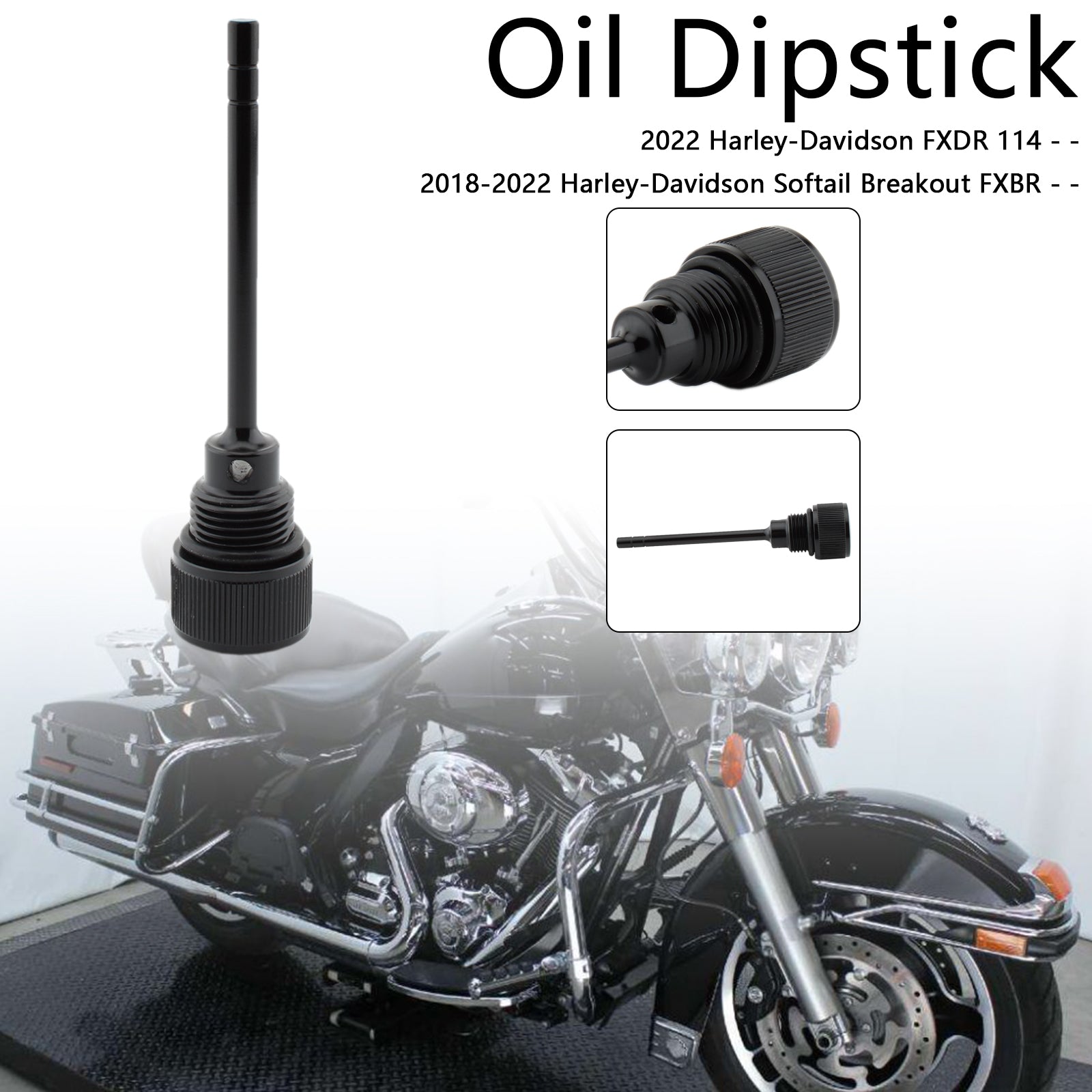 1105-0022 Oil Dipstick Tank Cap Plug For Softail Road Glide 07-19