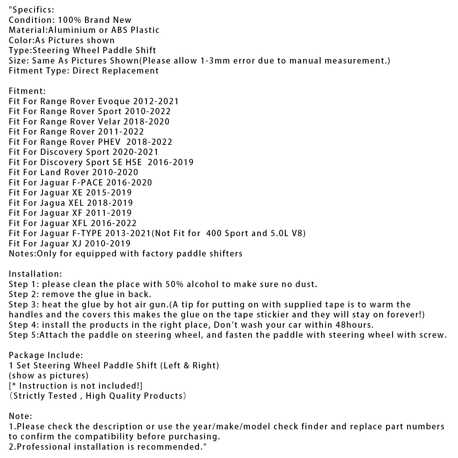 Rattpaddelväxel för Range Rover Discovery