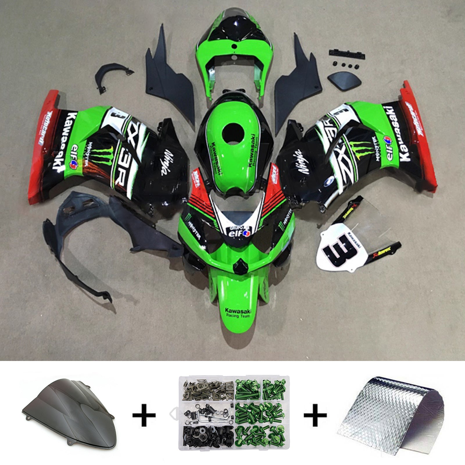 Injection Fairing Kit Bodywork Plastic ABS fit For Kawasaki EX250 Ninja250R 2008-2012