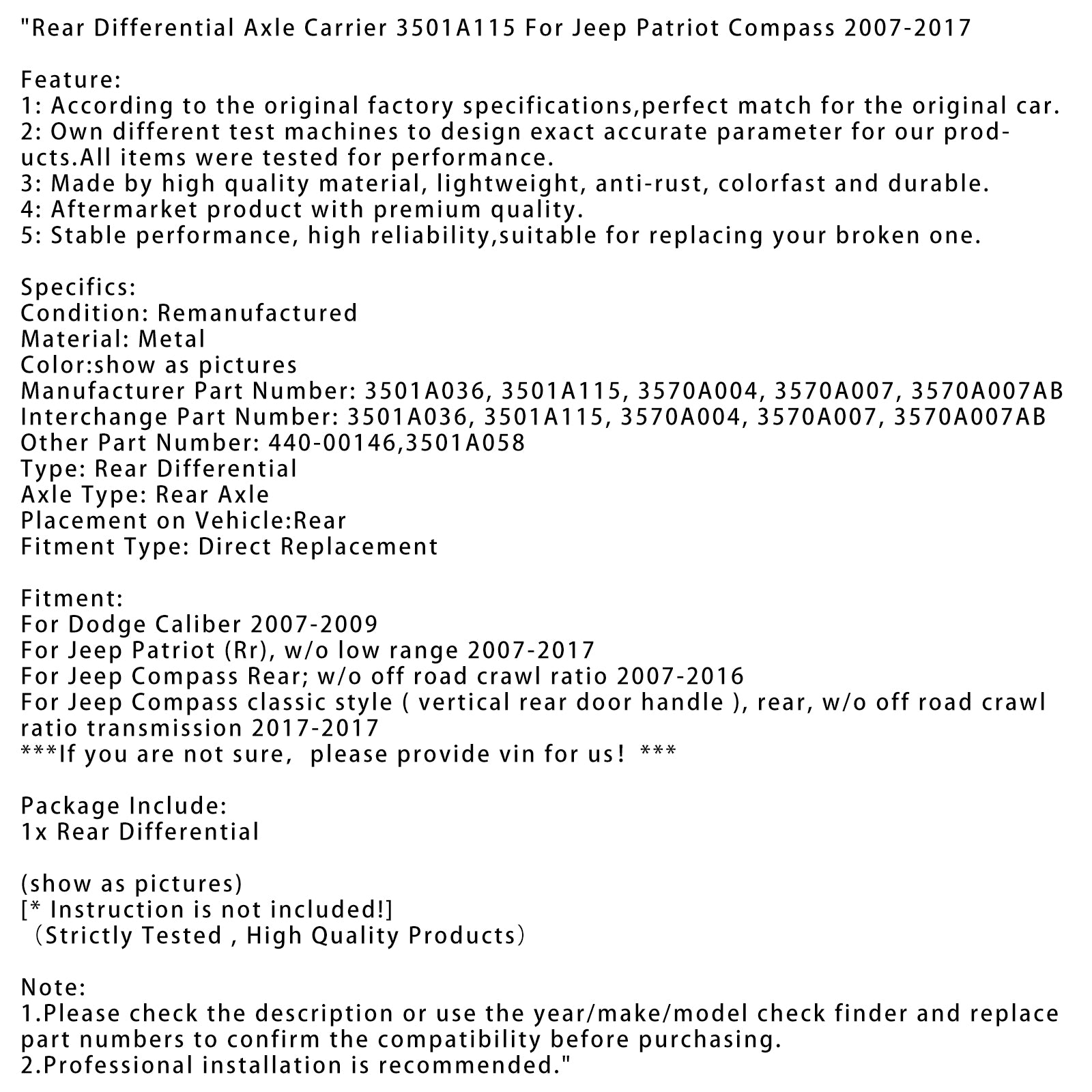 2007-2017 JEEP PATRIO