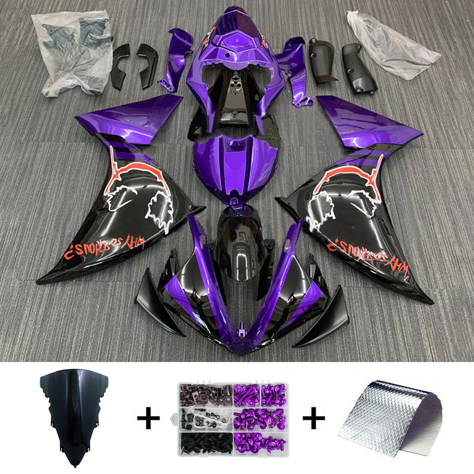 2012-2014 YAMAHA YZF-R1 injektionsmässa kit karosseriplast ABS