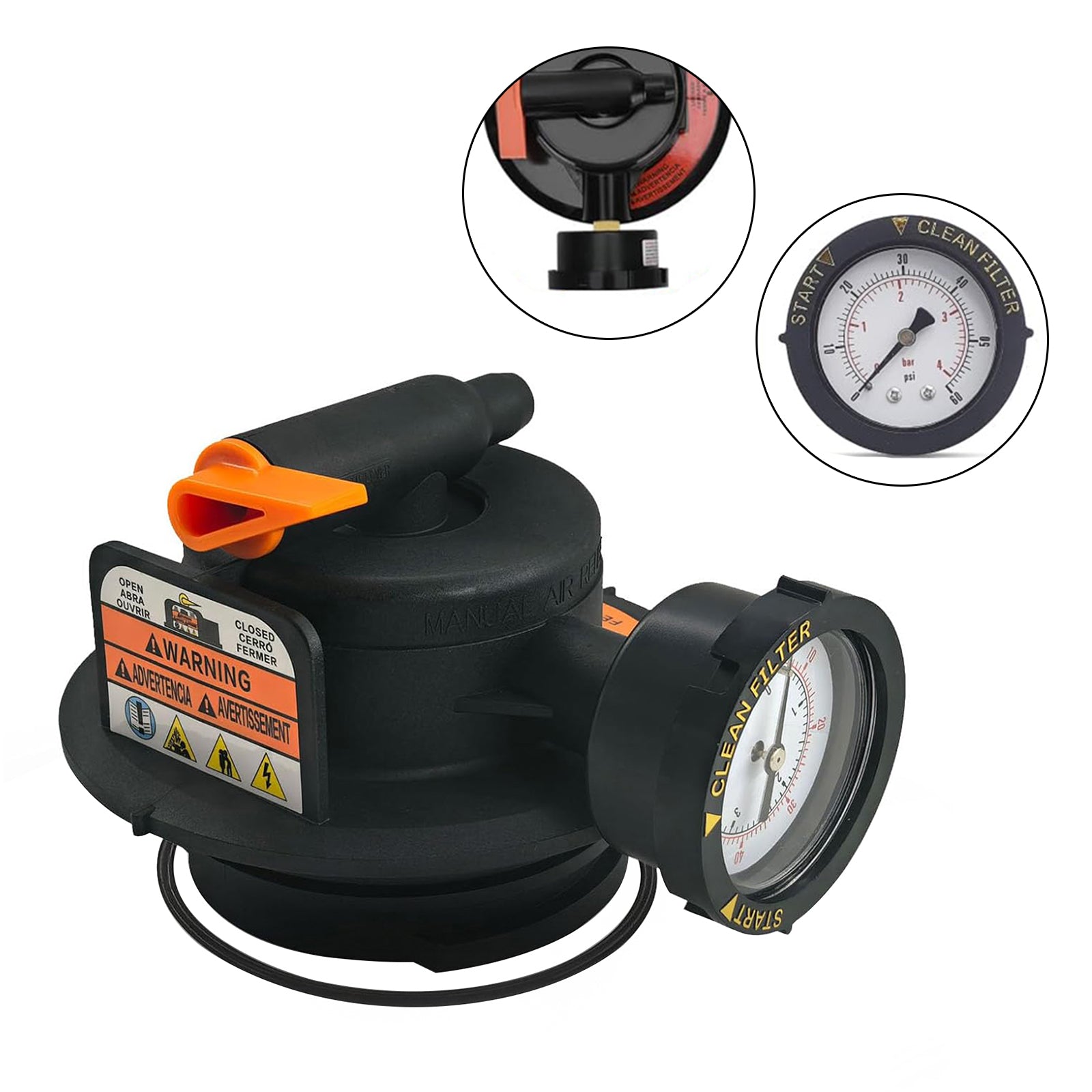 Manuell luftavlastningsenhet DEX2420MAR2 for patronpoolfilter