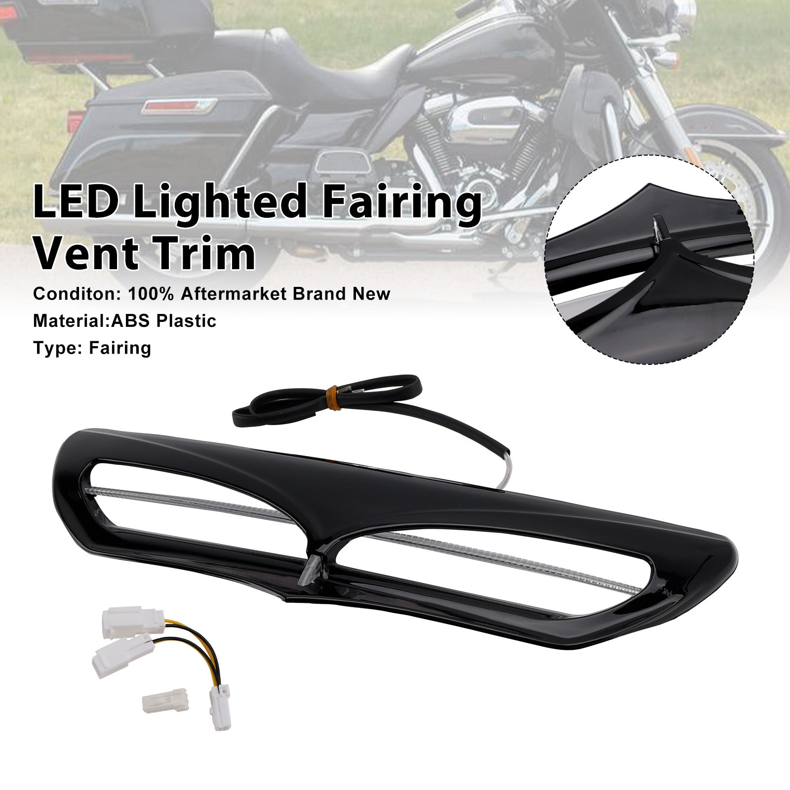 LED Lighted Fairing Vent Trim For Electra Street Glide FLHTCU 2014-2022