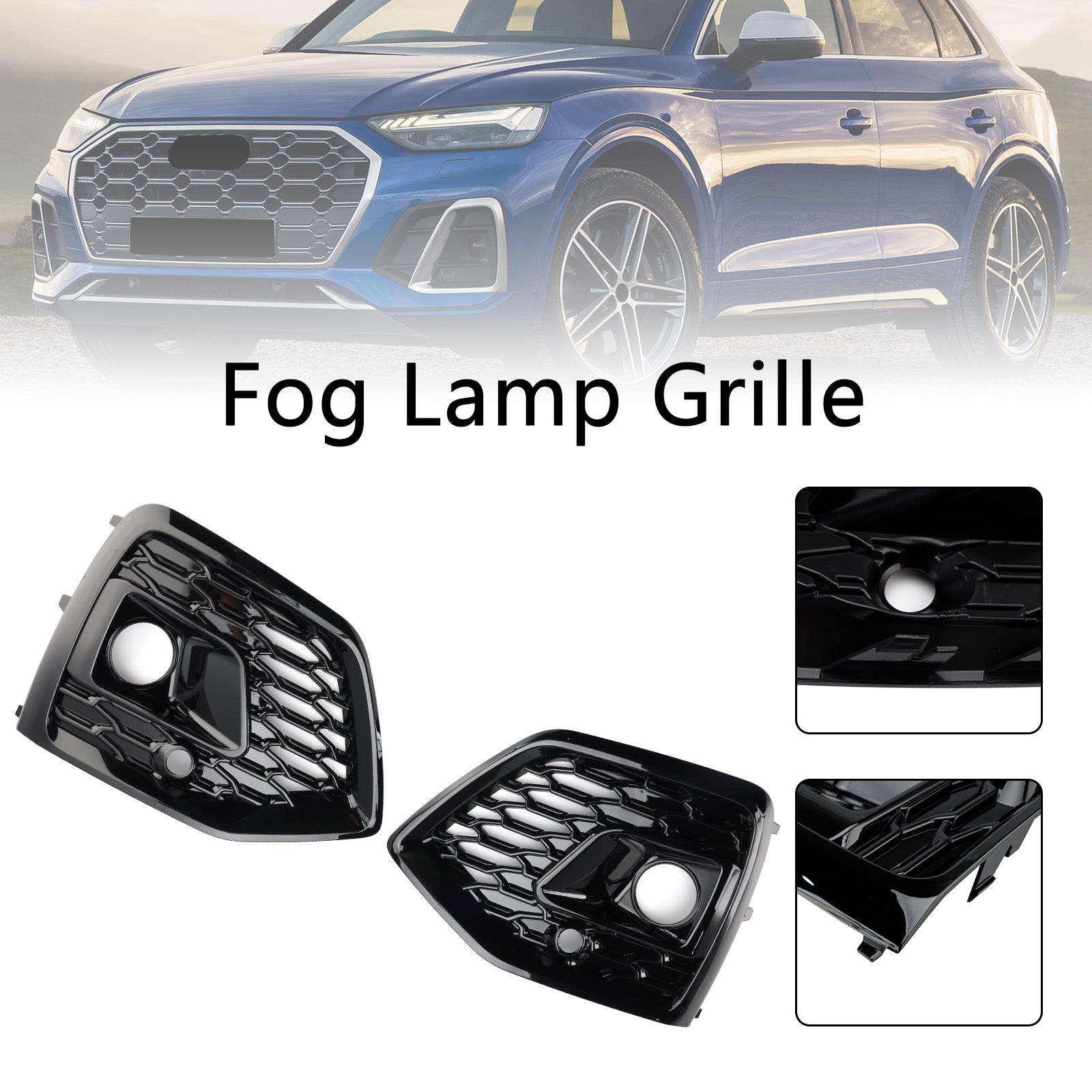 2021-2025 Audi Q5 SQ5 S-Line RSQ5 Style Front Fog Lampe Couverture Black