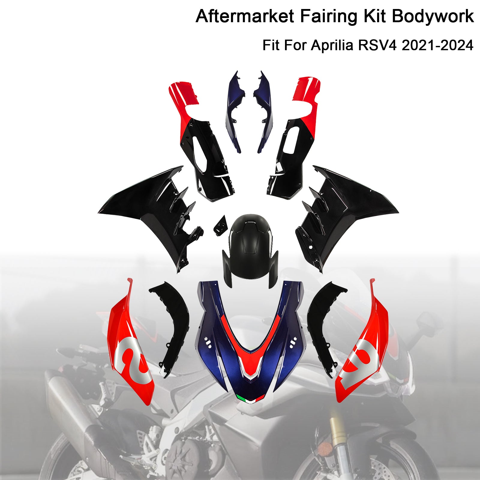 Injeção ABS Kit de carenagem de plástico de plástico para Aprilia RSV4 2021-2024