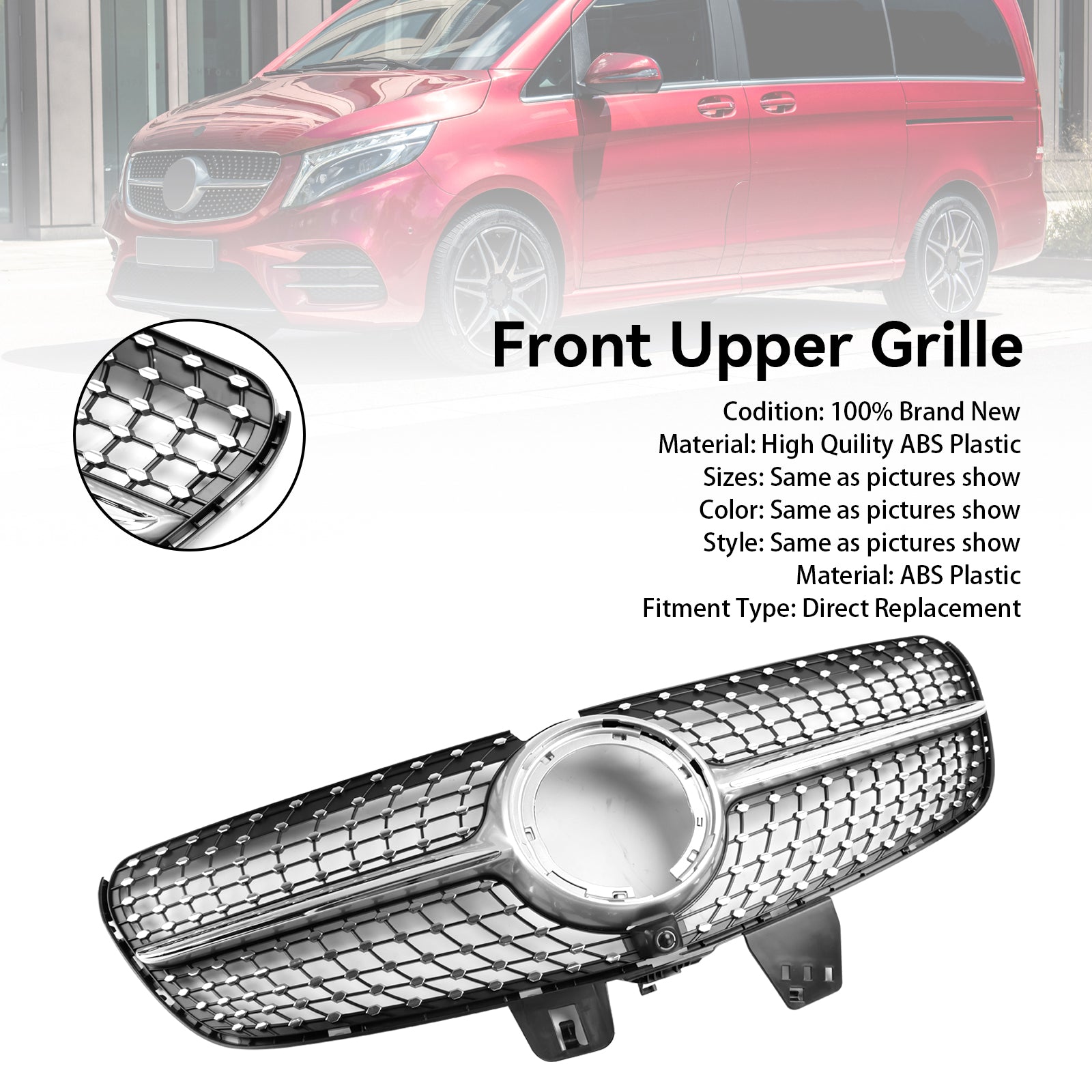 Mercedes Benz Classe V 2020-2023 W447 Grade superior frontal em diamante