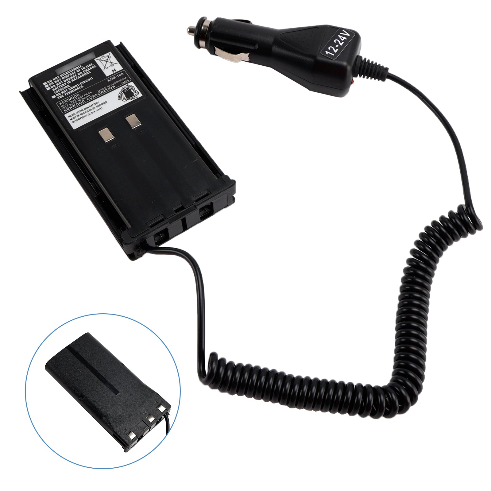 Car Charger Battery Eliminator Adapter For TK-480 TK-385 TK-280 TK-290 TK-380