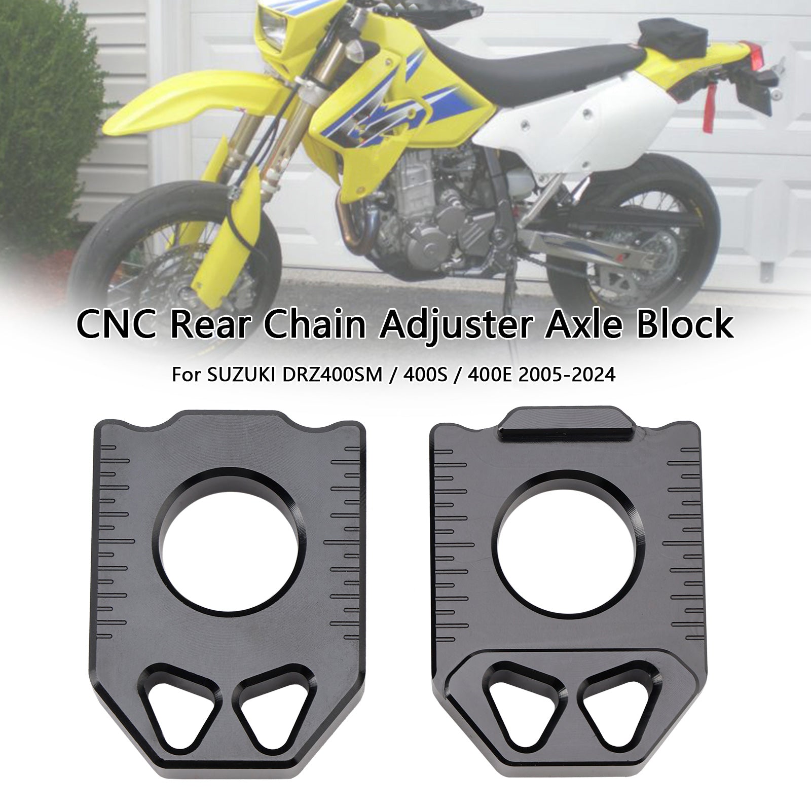 2005-2024 SUZUKI DRZ400SM 400S 400E CNC Achterkettingspanner Asblok