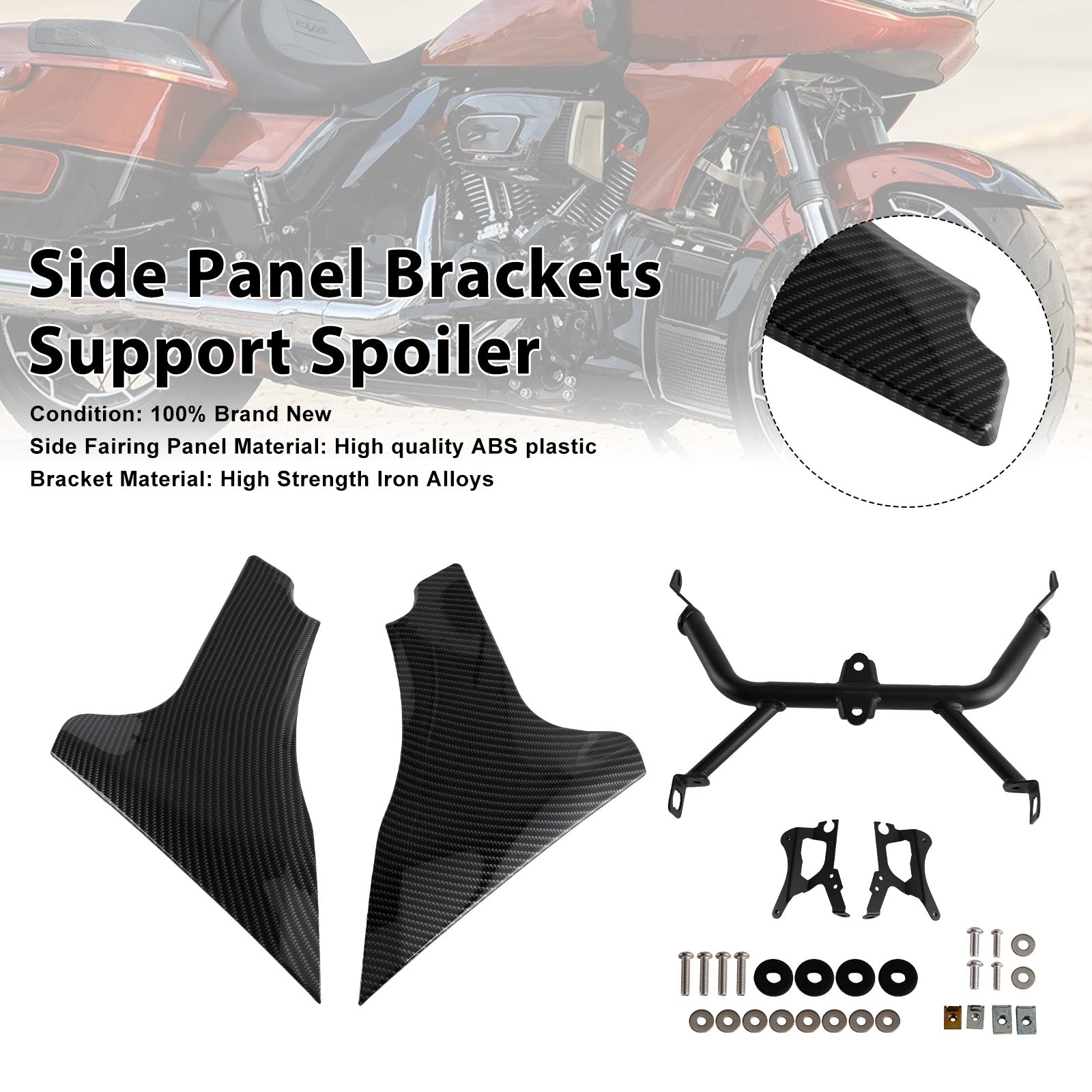 Supports de panneau latéral de mise à niveau Harley CVO Road Glide à partir de 2024, becquet de support