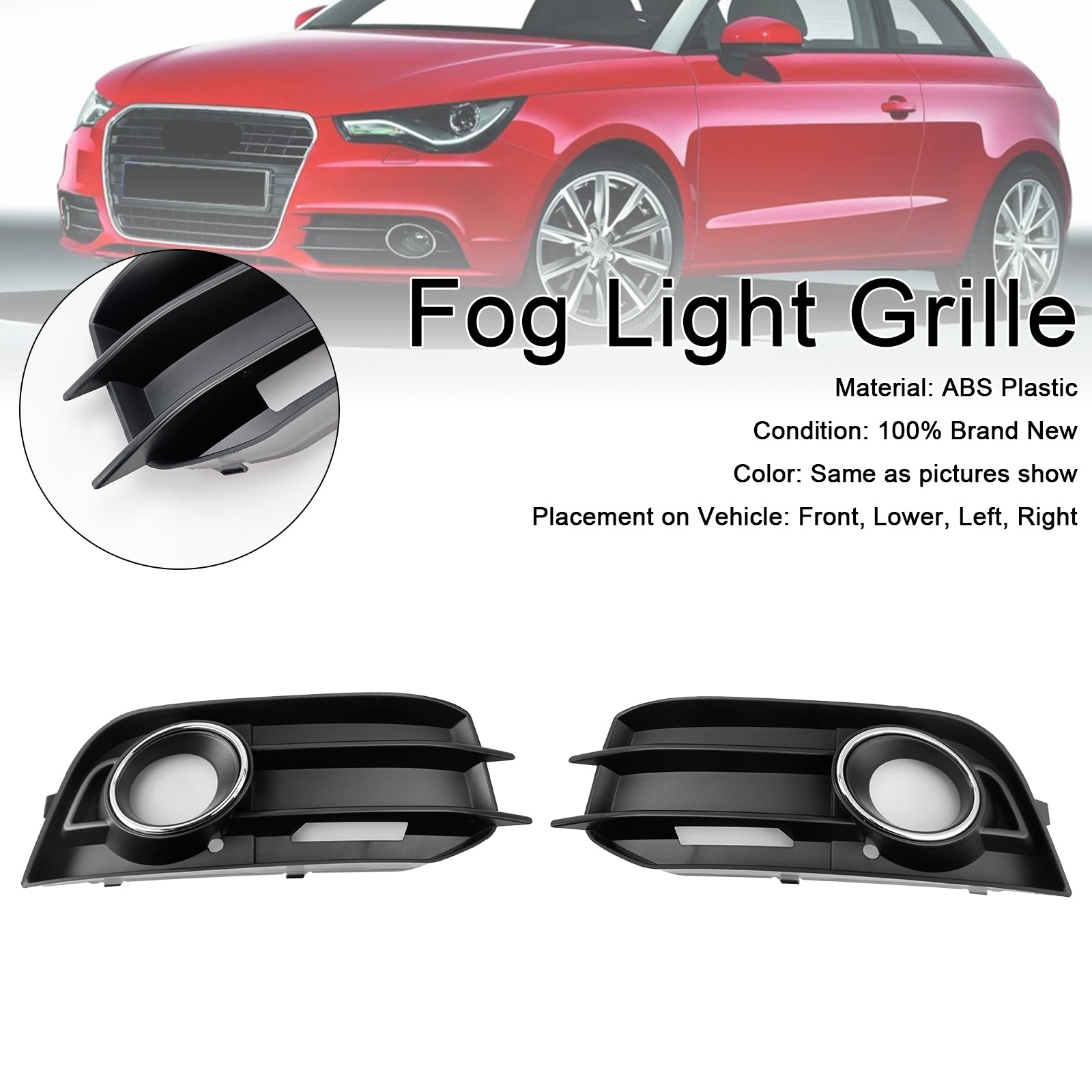 2011-2014 Audi A1 8X 2 STUKS Mistlamp Grille Voorbumper Grill Cover