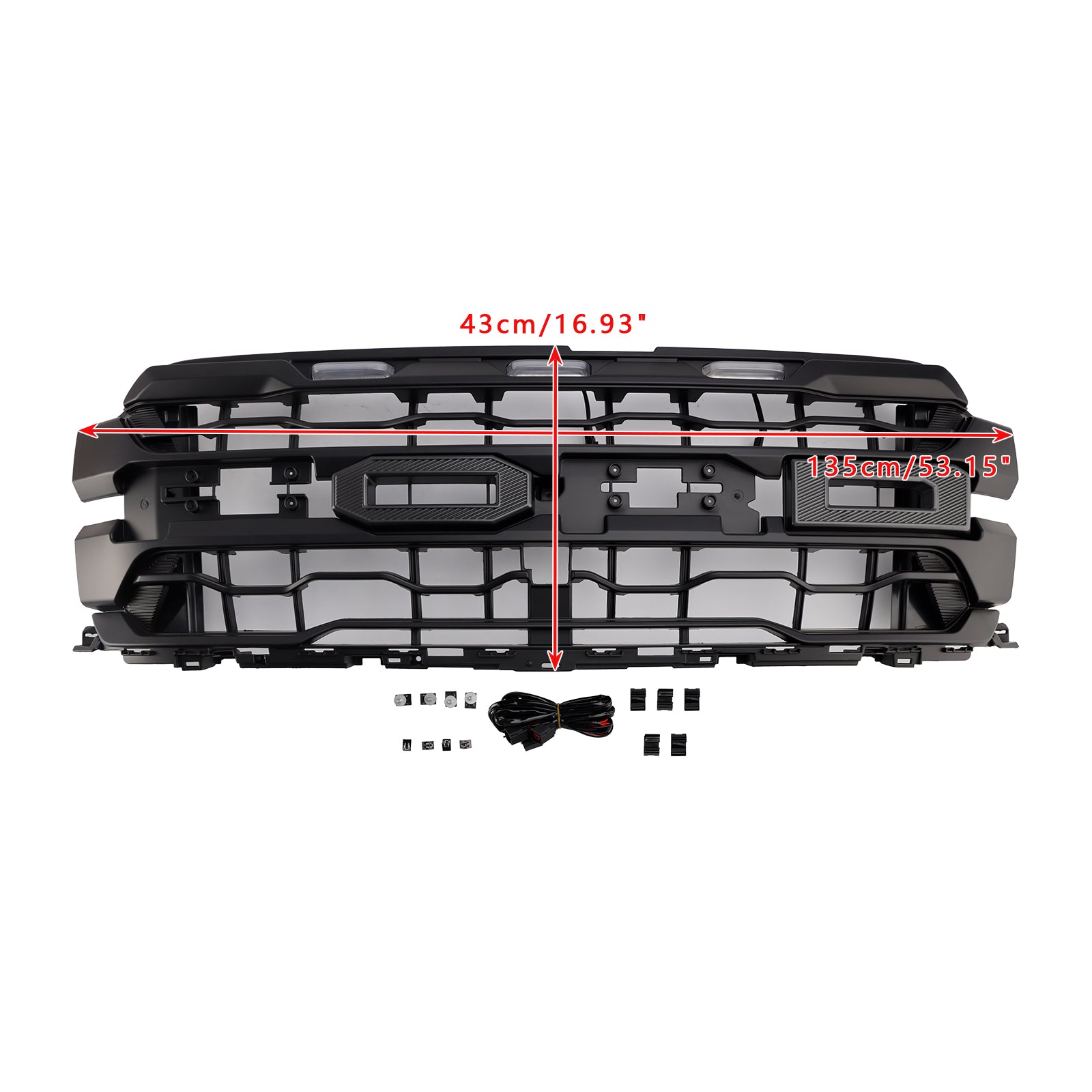 Black Front Bumper Grille Grill Fit Ford F150 RAPTOR 2024+ Only