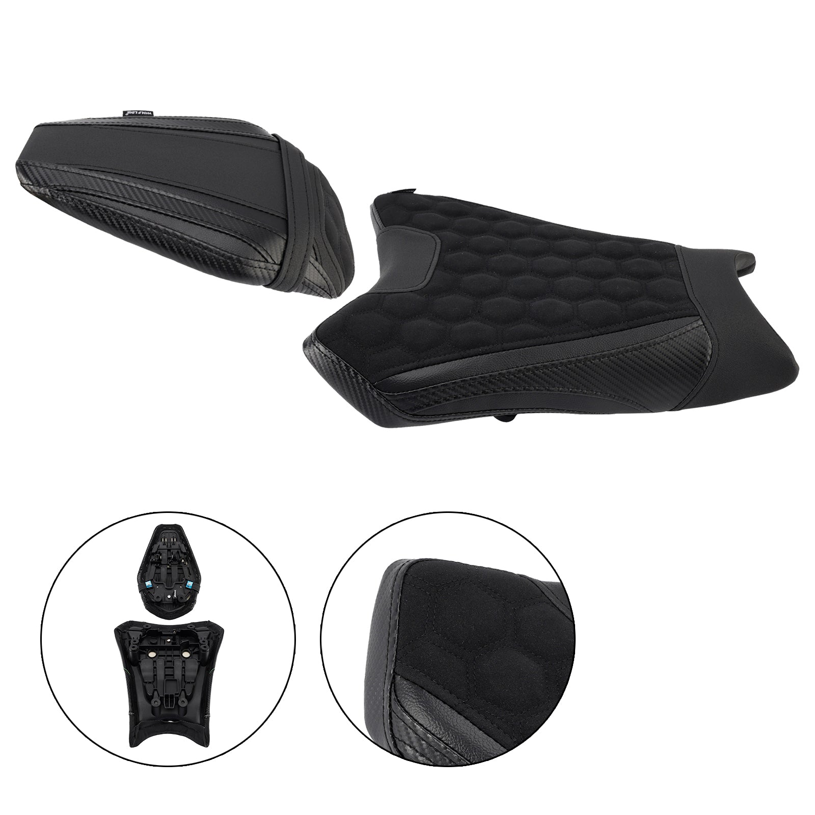 Front&Rear Raider Passenger Cushion Kit Black1 For Bmw R1300Gs R 1300 Gs 24-25