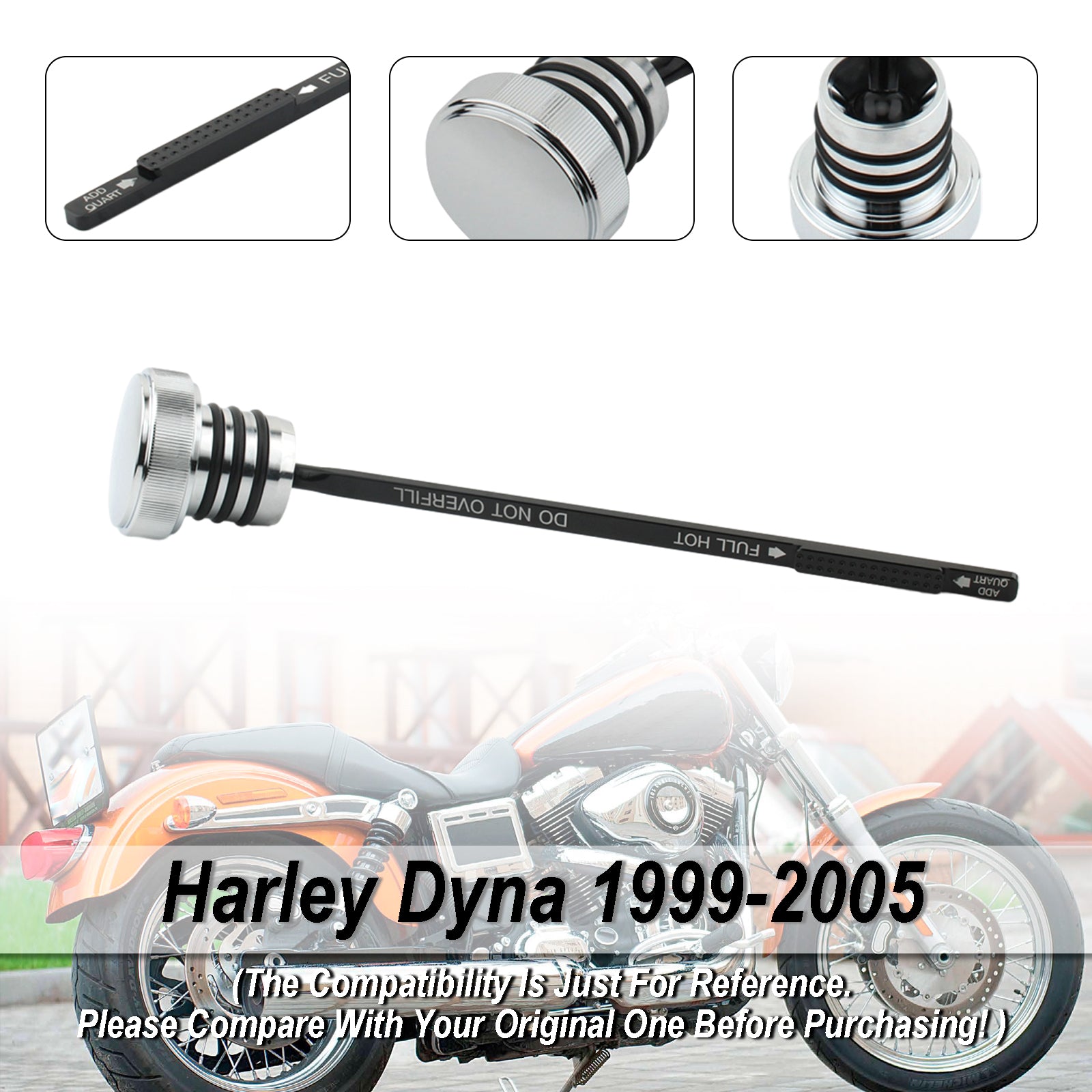Tapón de tapa de tanque de varilla medidora de aceite 0710-0150 para Super Glid FXD FXDX FXDL Dyna 99-05