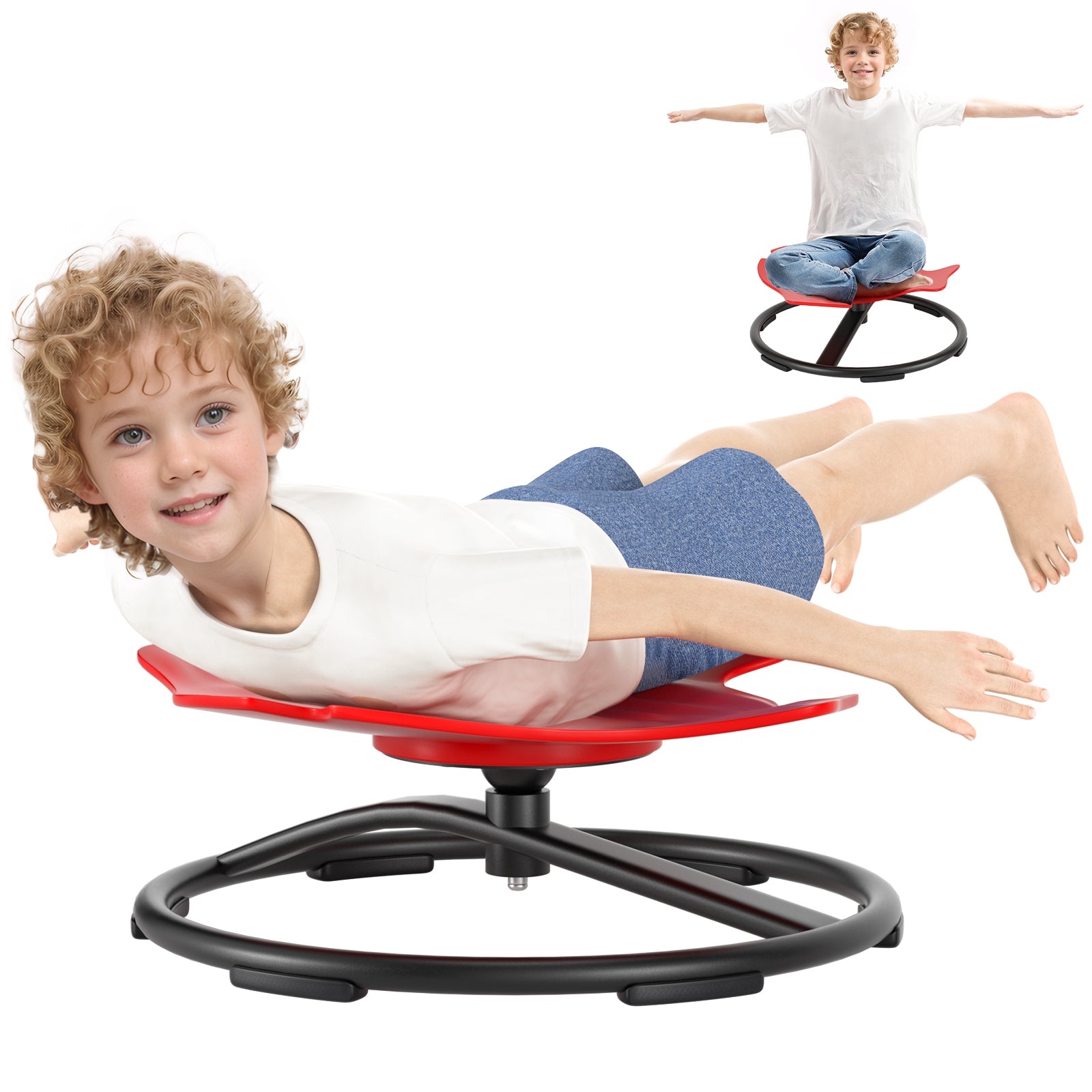 Sentar + spin 360 ° sensorial spinning assento giratório brinquedo infantil peixe balanço de cadeira de cadeira