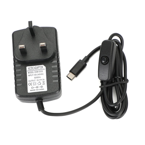 5V/3A USB Type-C Power Supply 5V 3A DC Model B For Raspberry Pi 4 UK Plug
