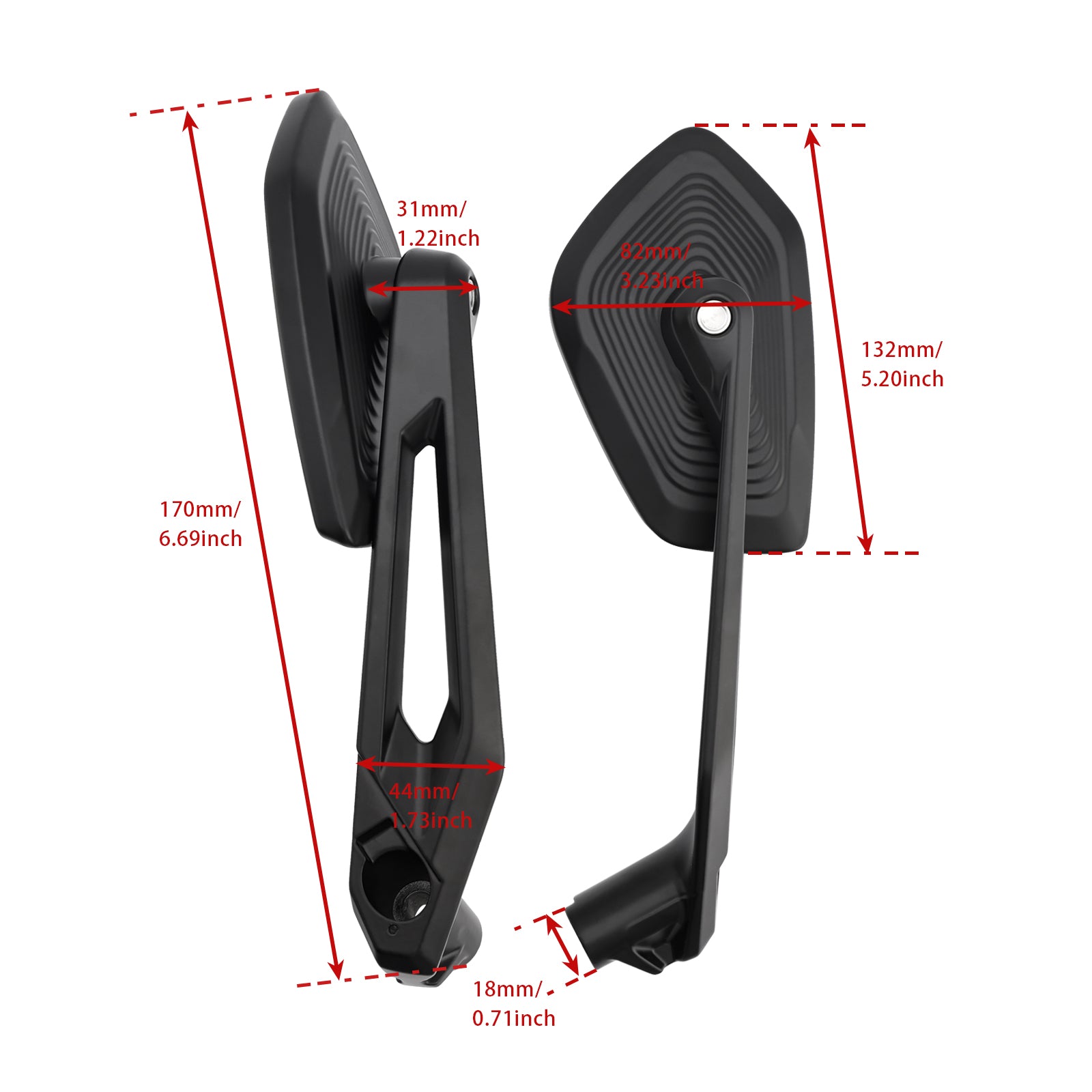 Mirror set Left & Right For BMW R9T R1200 nineT, Scrambler, Urban 2014-2024