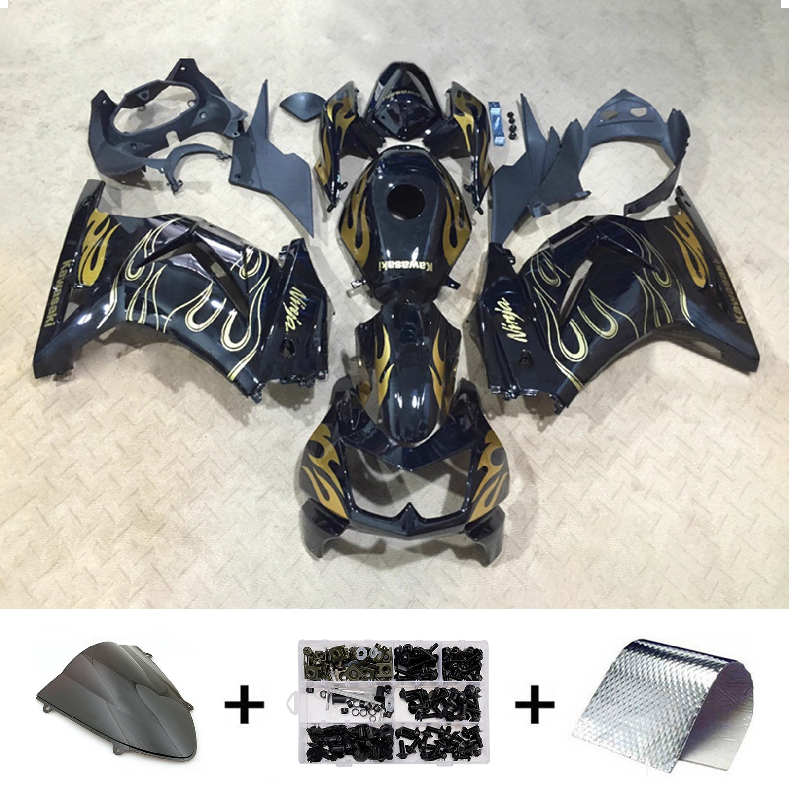Kit carena iniezione carrozzeria in plastica ABS adatta per Kawasaki EX250 Ninja250R 2008-2012