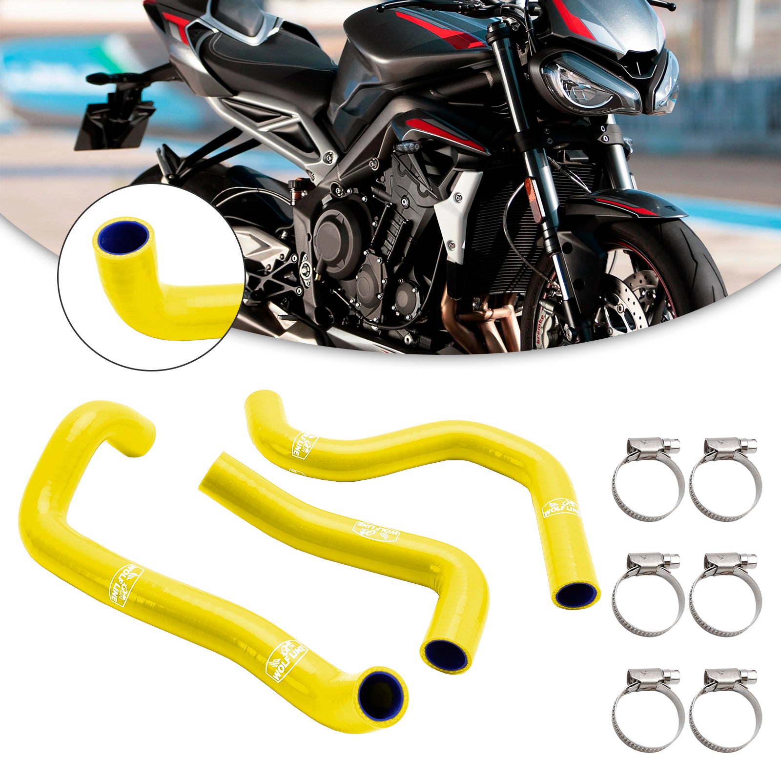 2020-2022 Street Triple 765 R RS Silikon Radiatorkylvätsket Slange Kit