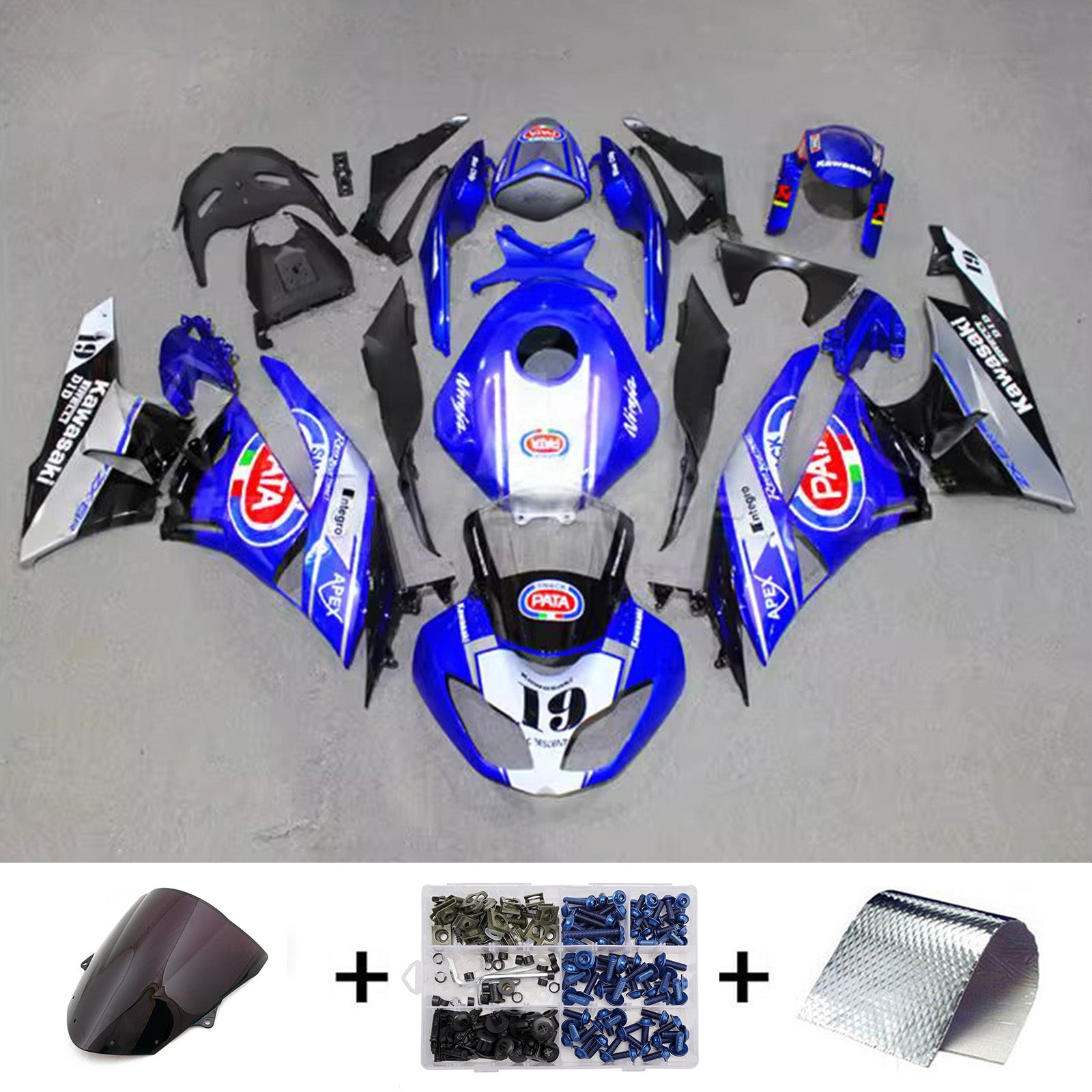 Kit carena iniezione carrozzeria in plastica ABS adatta per Kawasaki ZX6R 636 2009-2012