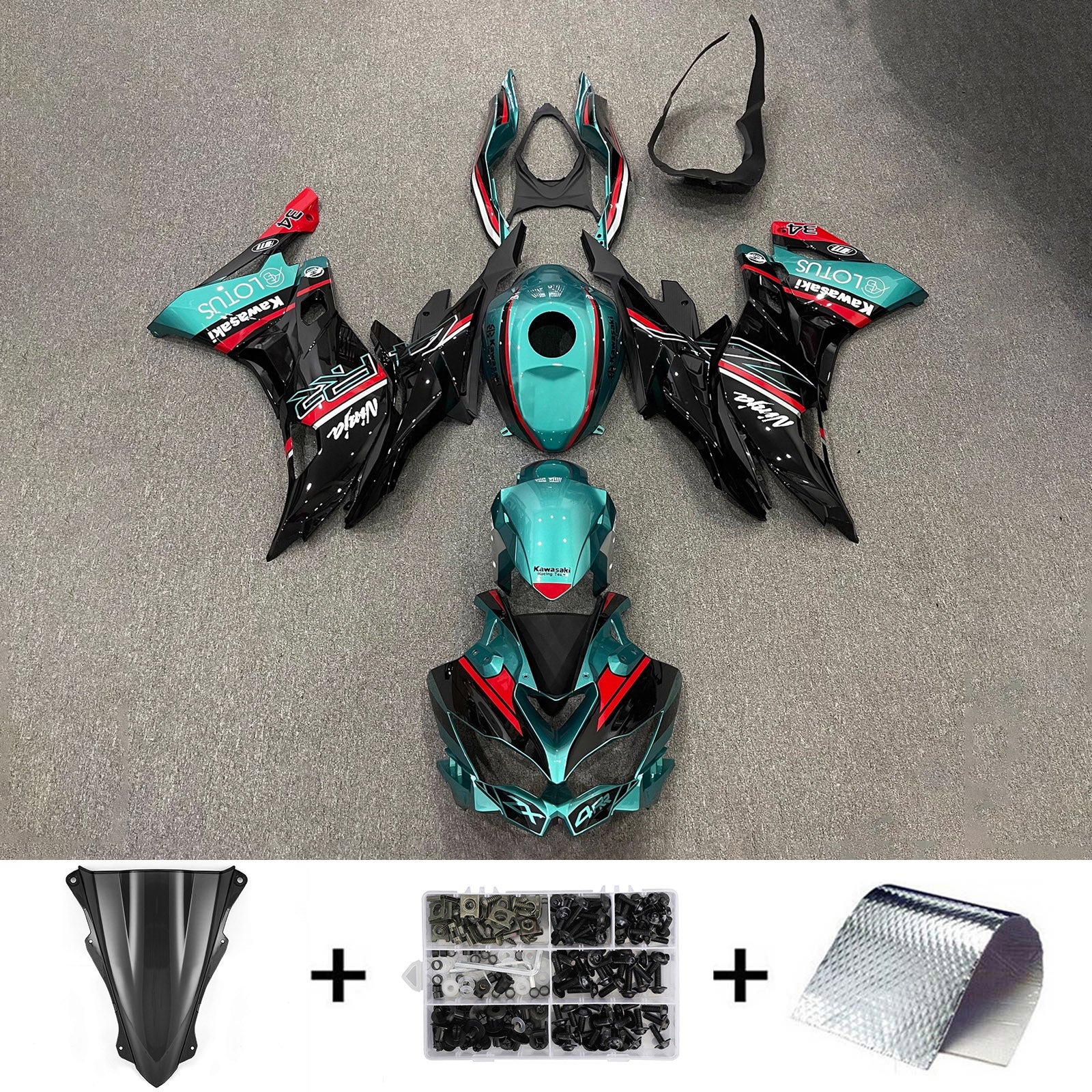 2019-2025 Kawasaki Ninja ZX-25R Amotopart Injection Fairing Kit Bodywork ABS #104