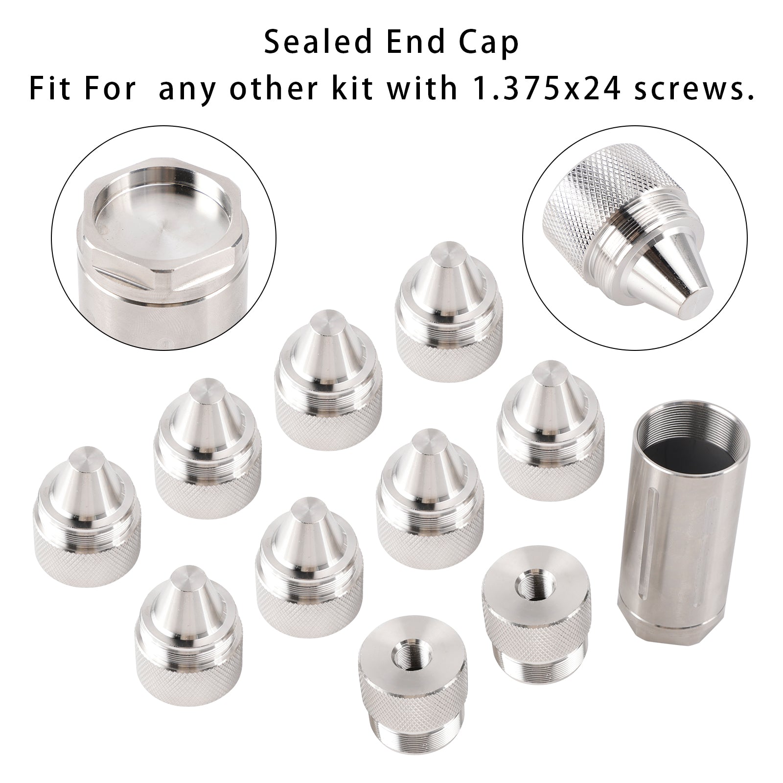 Stainless Steel Replacemet Sealed End Cap For Any 1.375''X24 Cone Shaped Parts