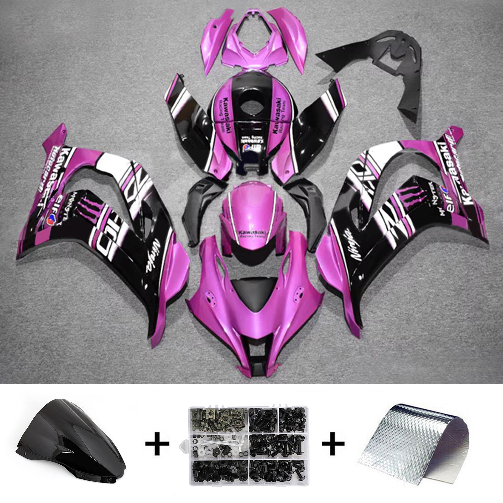 Injection Fairing Kit Bodywork Plastic ABS fit For Kawasaki ZX10R 2016-2020