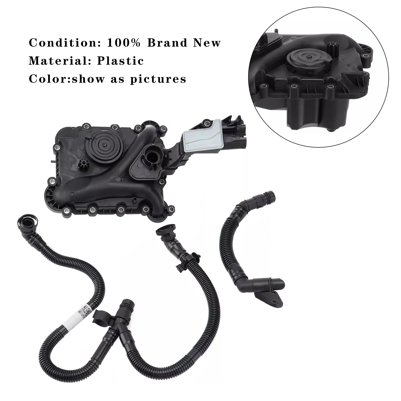 Garniture de ventilation de soupape PCV de séparateur d'huile pour A4 B8 (8K2) S4 quattro 2008-2015 & Tube flexible 06E103547S