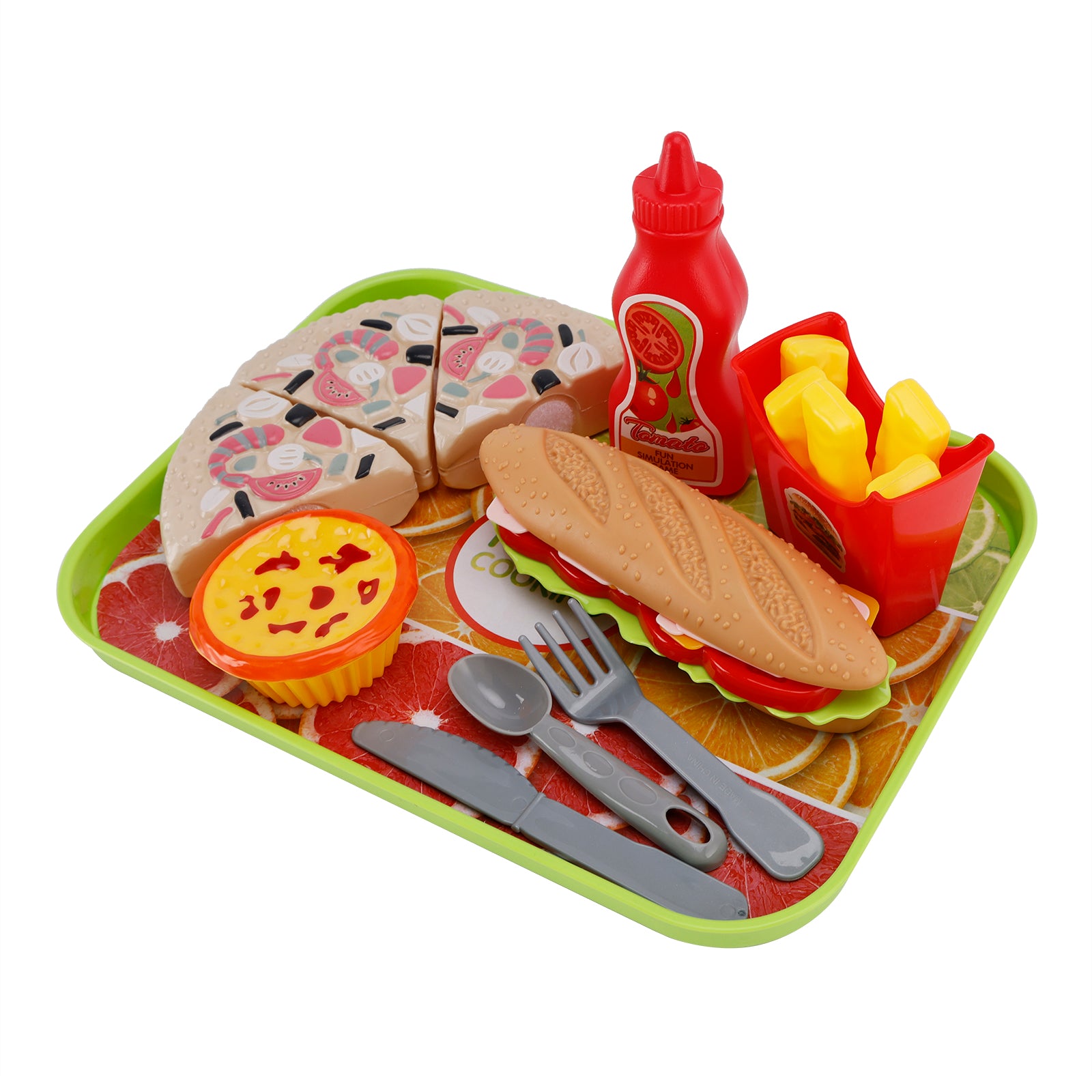 Pizza Eitaart Hotdog Frietjes Speelvoedsel Keukenset Kinderen Speelgoedset voor kinderen