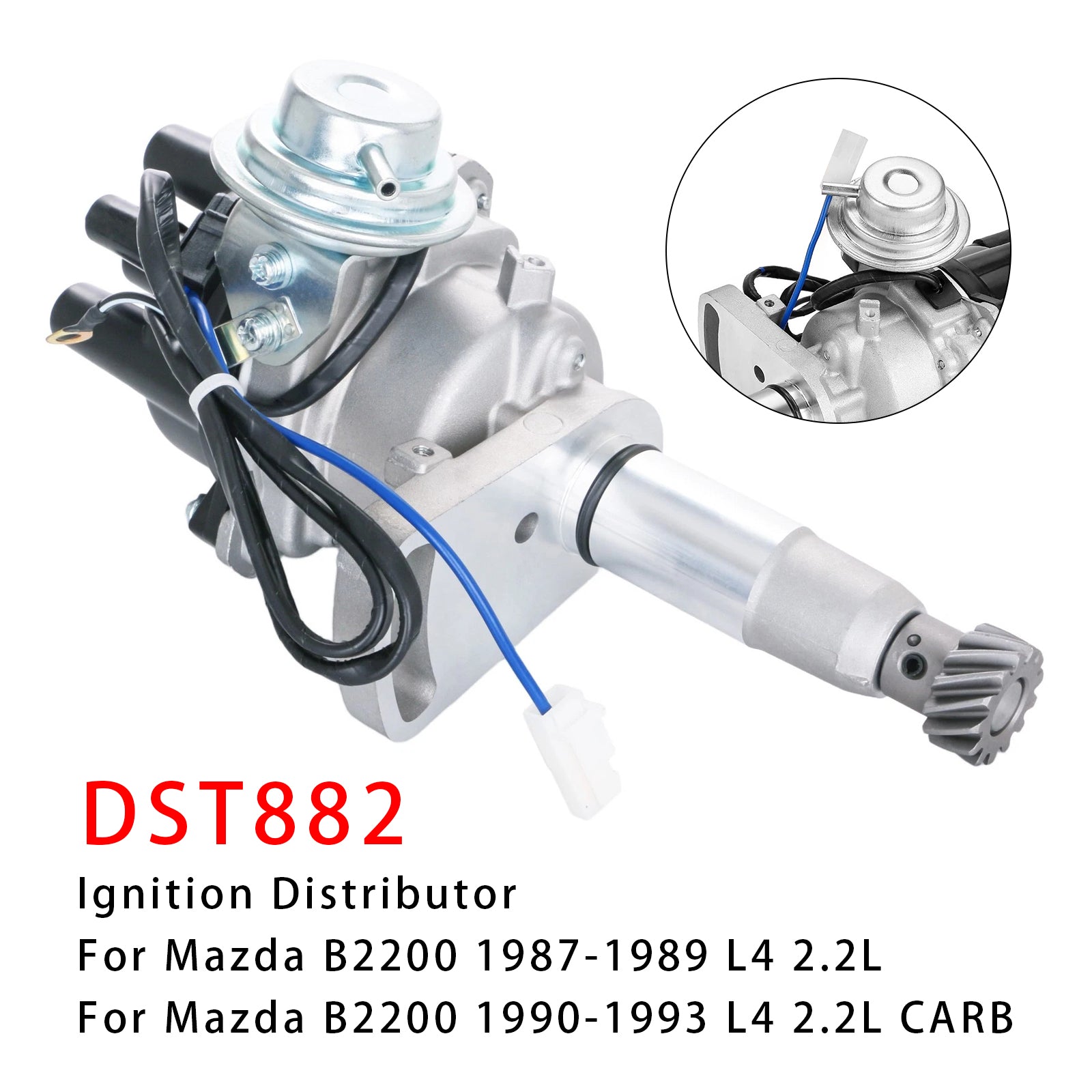 Ignition Distributor w/Cap & Rotor DST882 For Mazda B2200 1987-1993