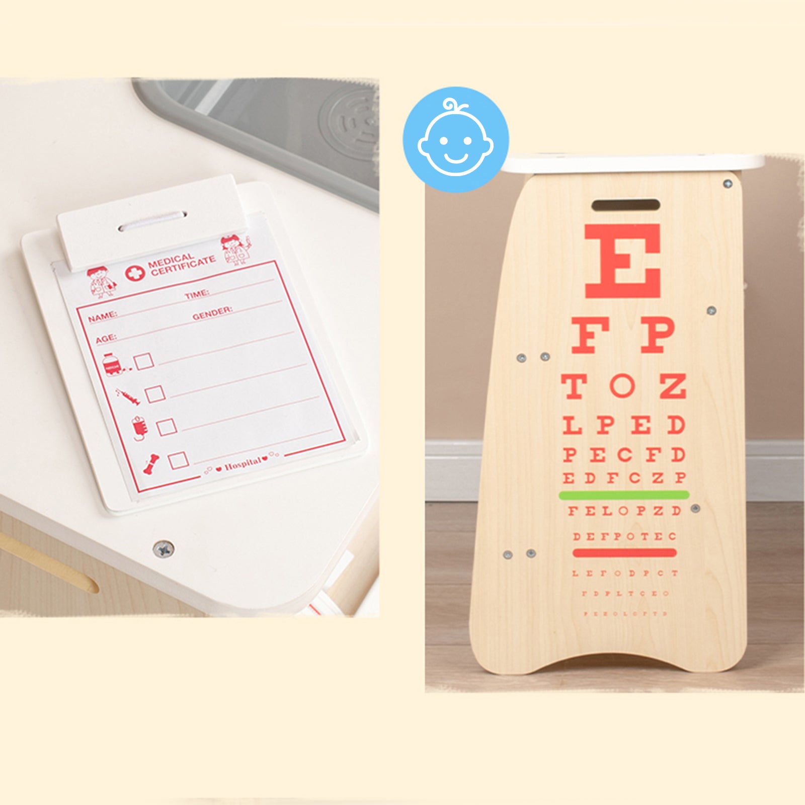 Juego de juguetes de simulación con soporte para clínica médica para niños con 22 accesorios a partir de 3 años