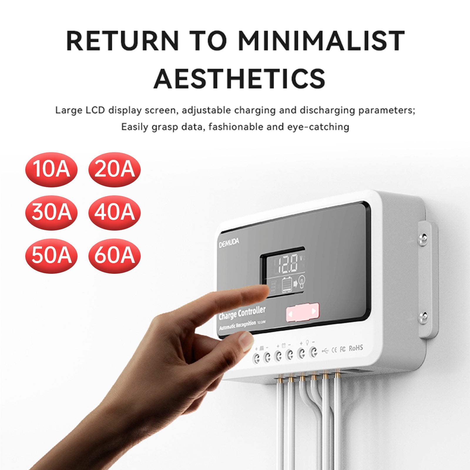 12v24v48v 10a-60a PWM Solar Controller