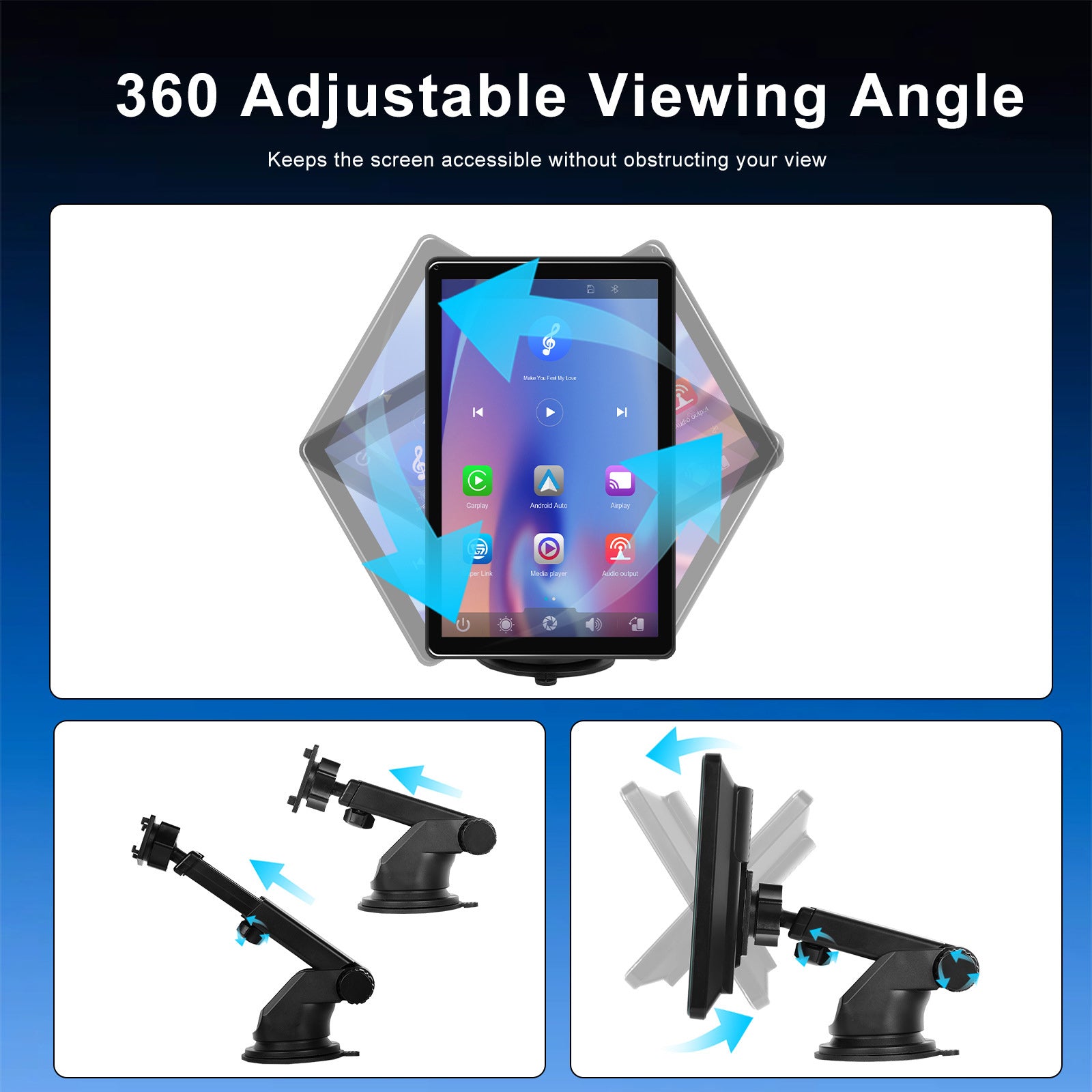 8" Touchscreen Apple CarPlay Android Auto Horizontaal Verticaal Schakelen Weergave