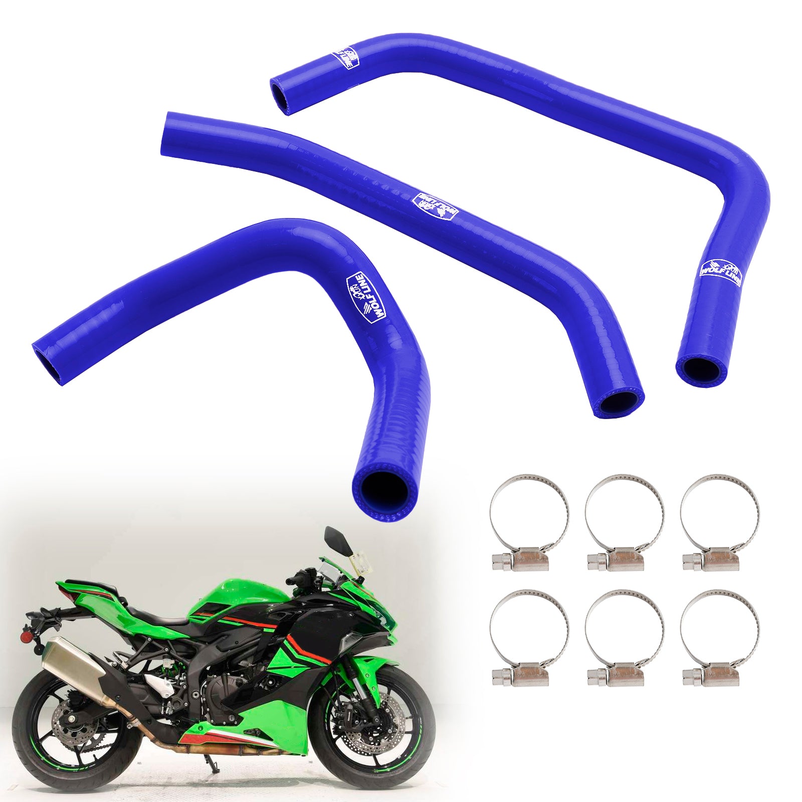 Silikon Radiatorkylvätskespaket för Kawasaki ZX4R ZX-4RR 2023-2024