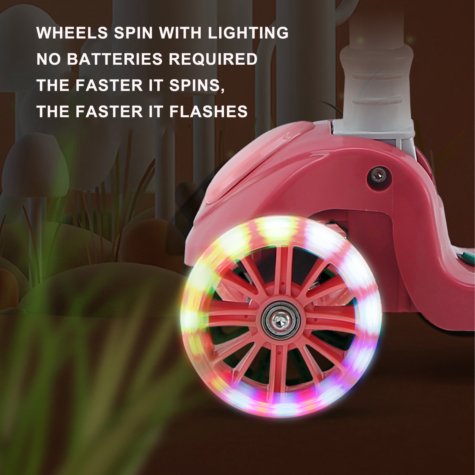 2-in-1 Kids Scooter Foldable Seat Light 3 Wheel Adjustable Folding Bar Blue