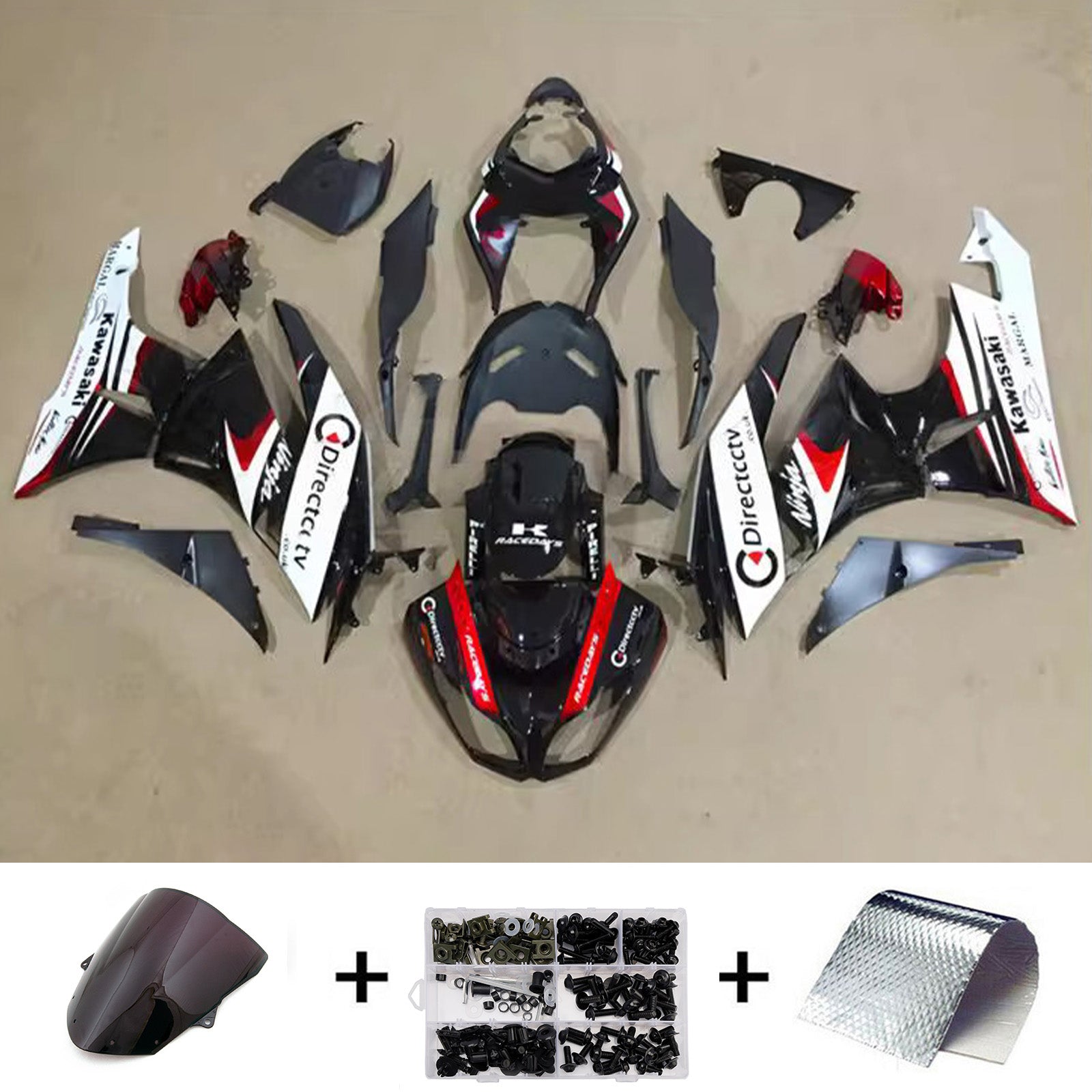 Kit carena iniezione carrozzeria in plastica ABS adatta per Kawasaki ZX6R 636 2009-2012