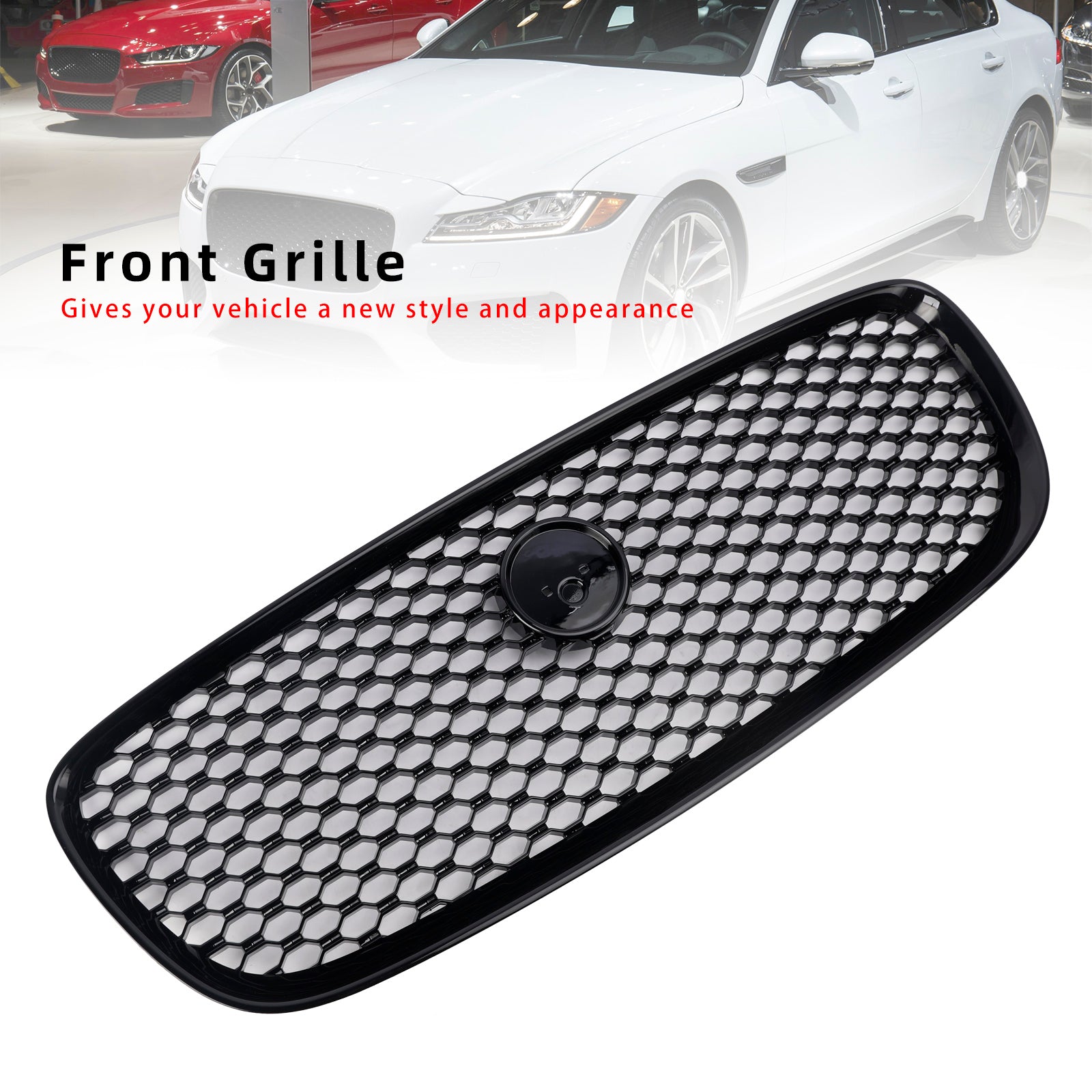 2016-2019 Jaguar XF XF-R Style Front Challe Grill Grille Bloss Black