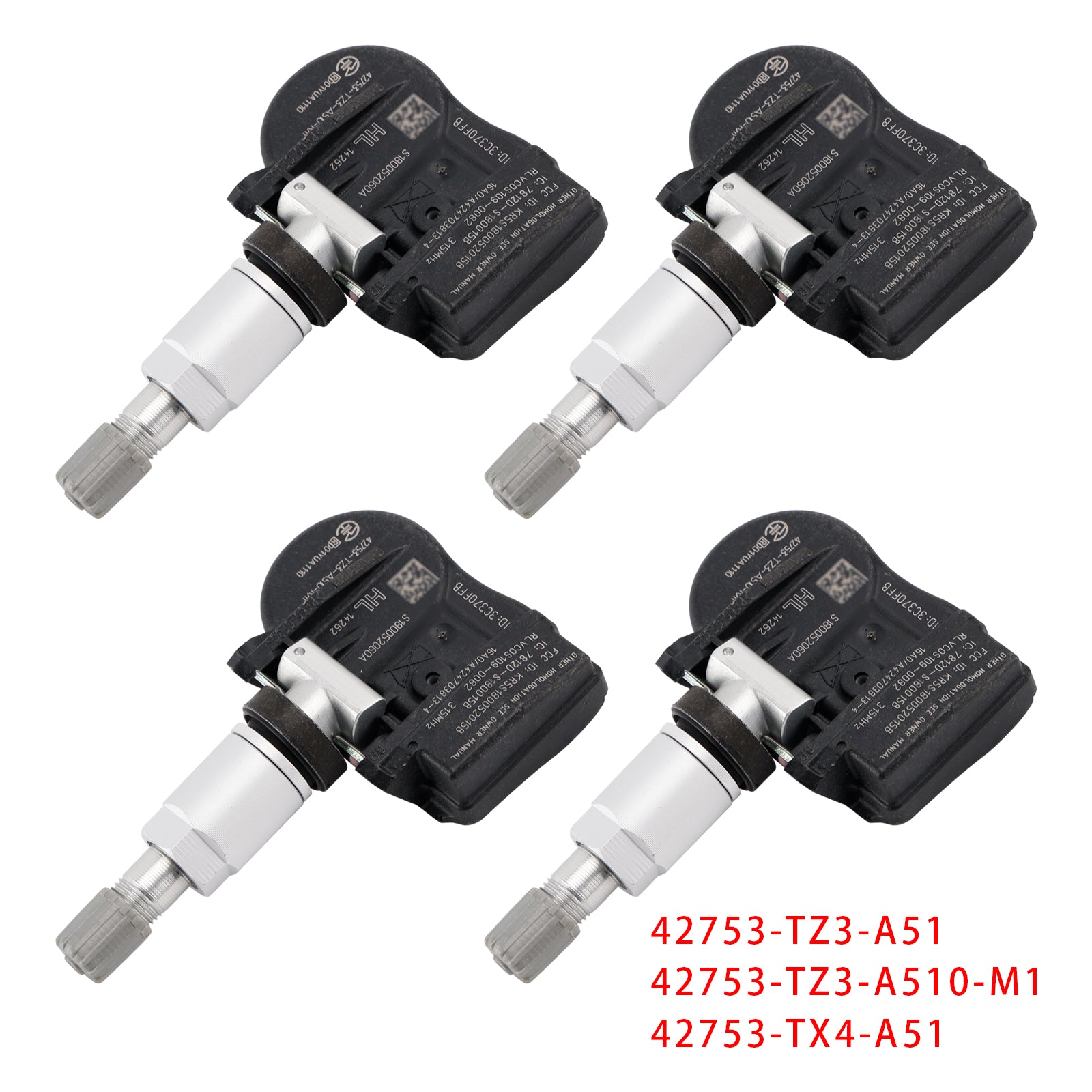 Sensor de presión de neumáticos 4X TPMS para Acura MDX RDX TLX ILX 42753TZ3A51