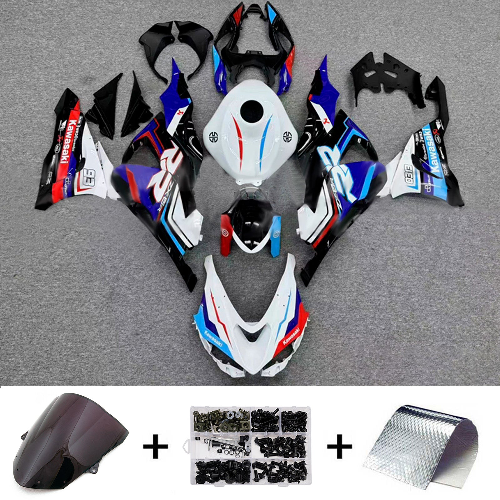 Kit carenatura iniezione carrozzeria in plastica ABS adatta per Kawasaki ZX-6R 2024-2025