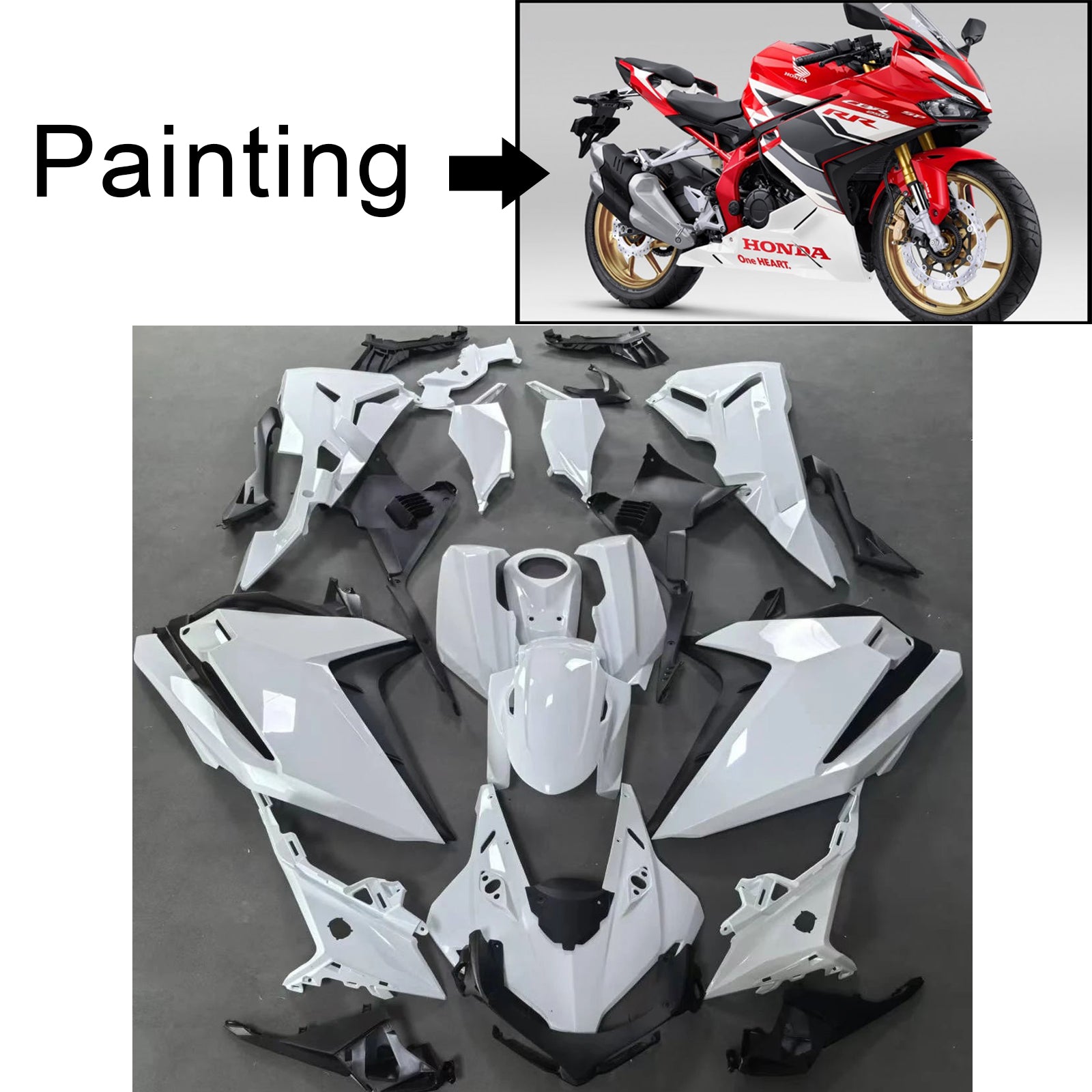 2023-2024 HONDA CBR250RR KIT DE FAFORMAÇÃO DE INJEÇÃO ABS PLÁSTICA DE PLÁSTICA
