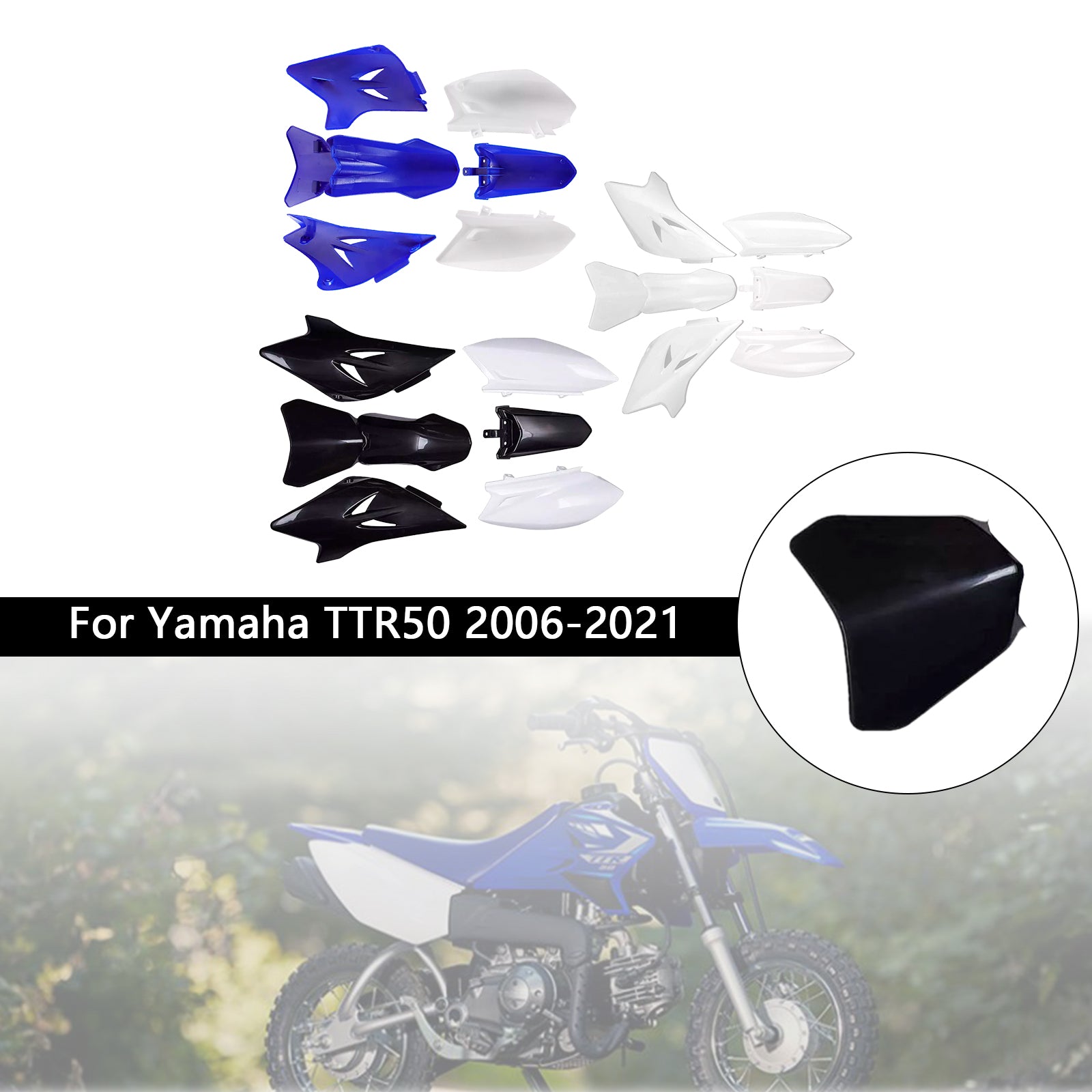 2006-2021 Yamaha TTR50 Body Plastic Kit Front Rear Fender Fairing