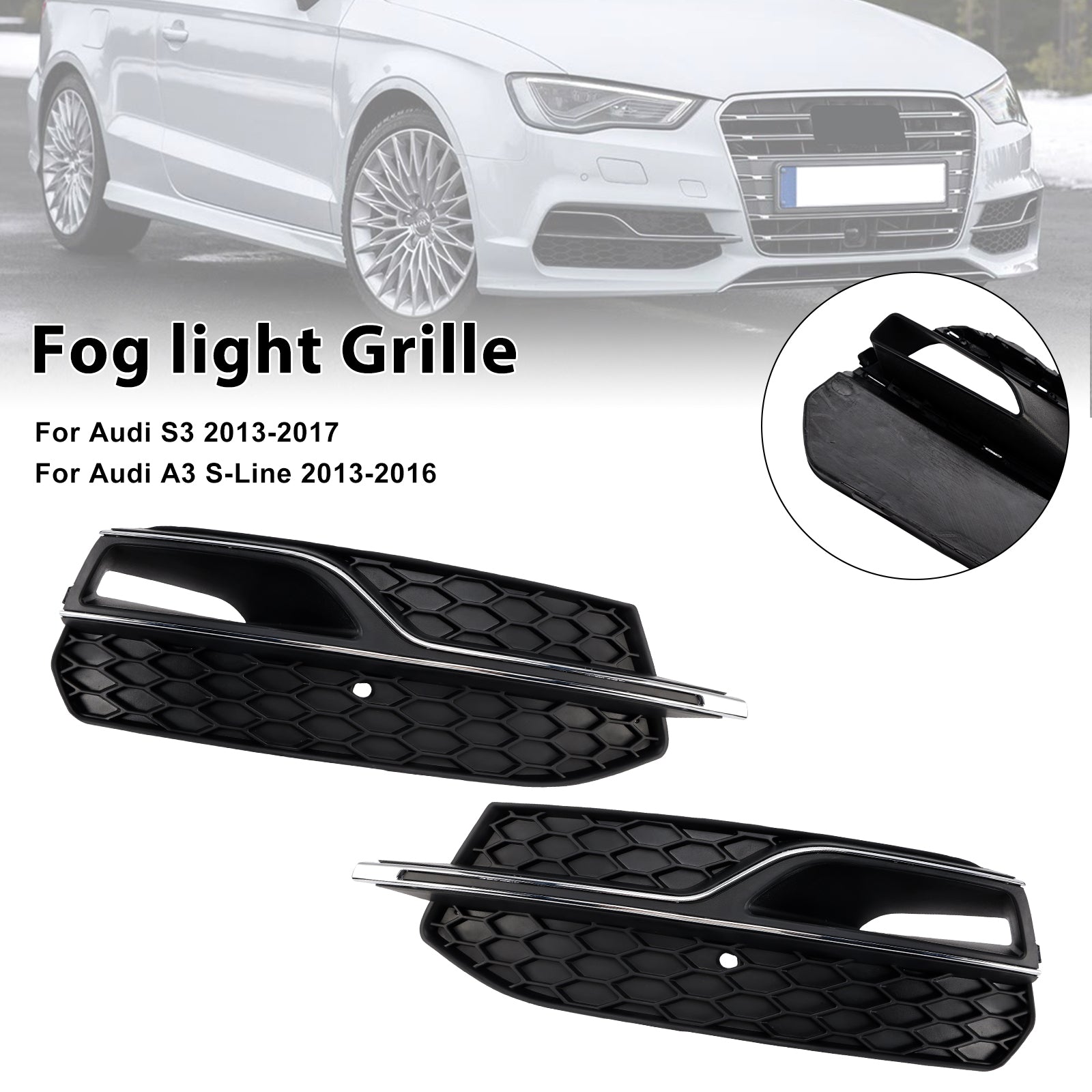 2013-2016 AUDI A3 S3 S-Line Främre Nedre Dimljus Kåpa Grill Grill