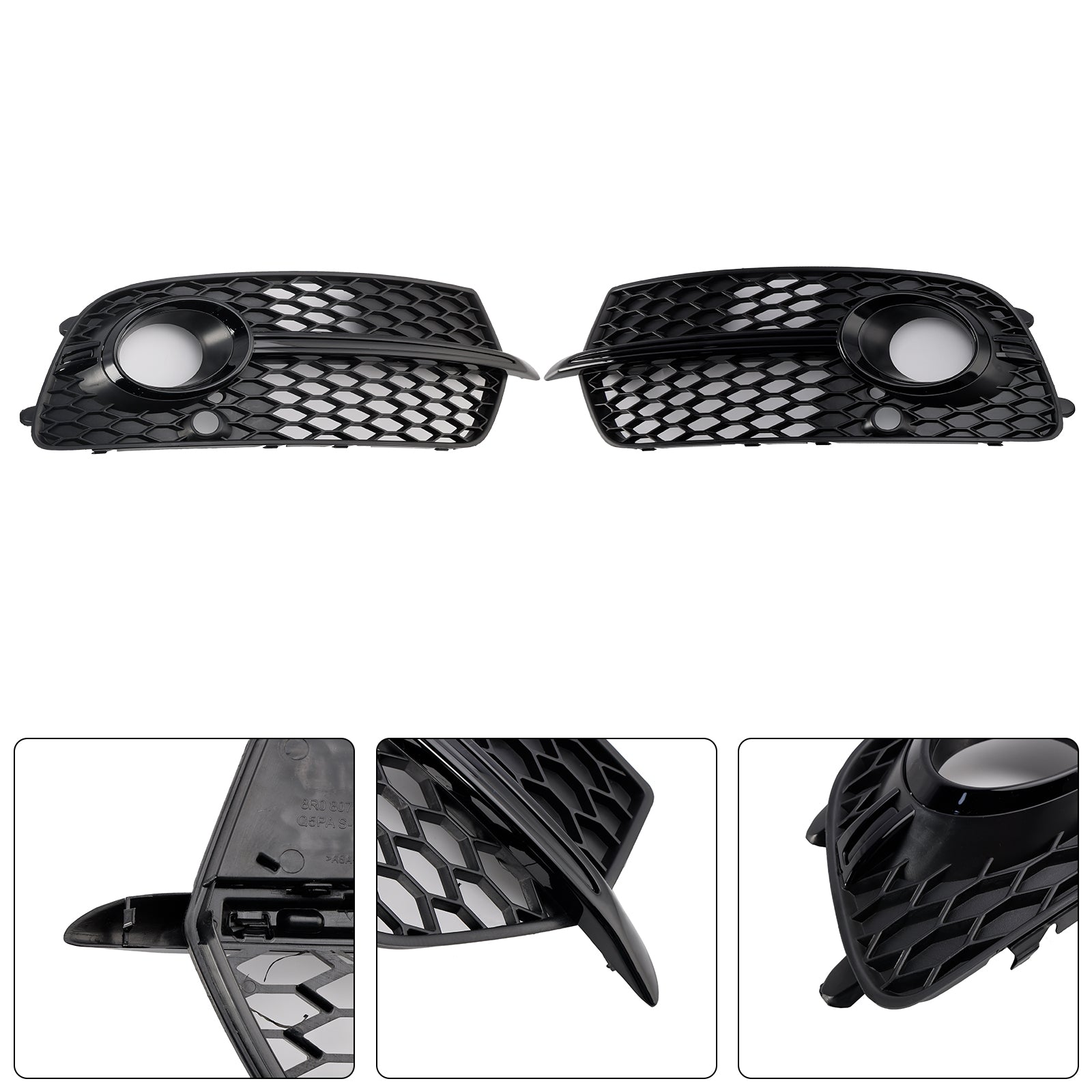 Voorbumper Mistlamp Grill Grille Fit Audi Q5 S-Line SQ5 2013-2017 Zwart