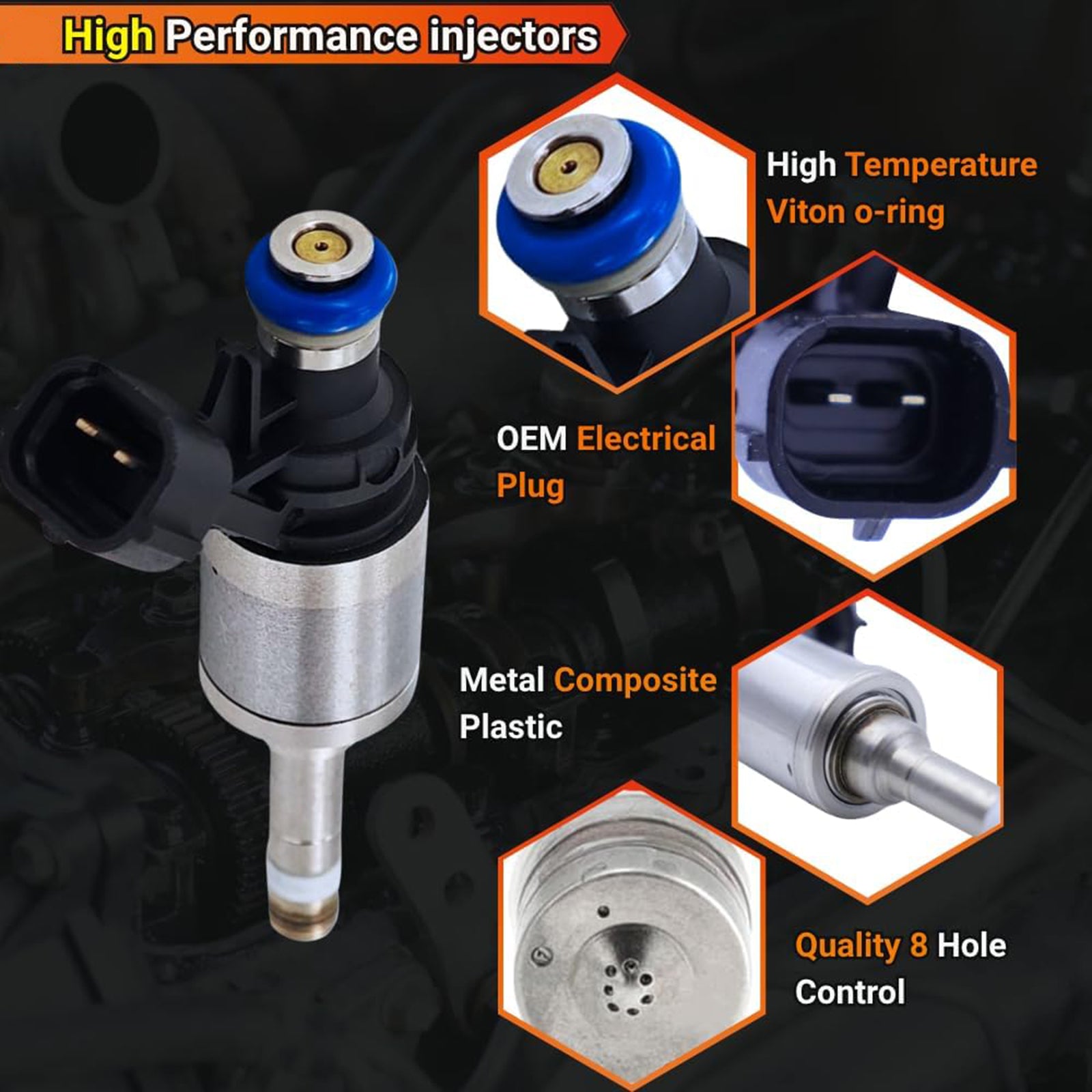 1Pcs Fuel Injector For Nissan Pathfinder Infiniti QX60 17-20 V6 3.5 16600-6KA0A